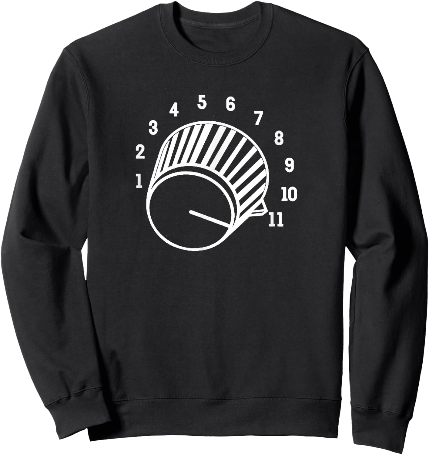 Crank It Up Crazy Guitar Player High Strung Goes to Eleven Sweatshirt - Sweatshirt | Black