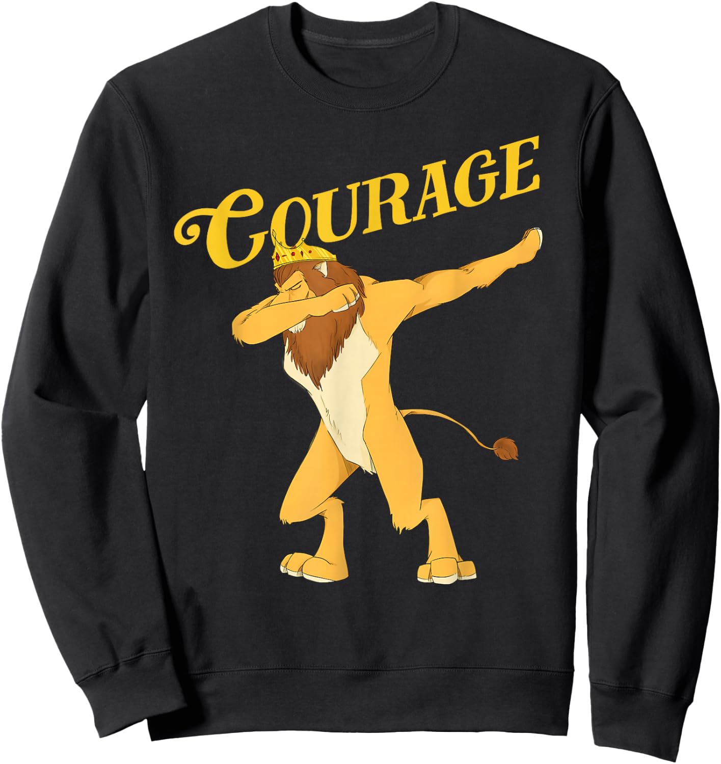 Retro COURAGE Wizard of OZ Shirt Art Design Cowardly Lion Sweatshirt - Sweatshirt | Black
