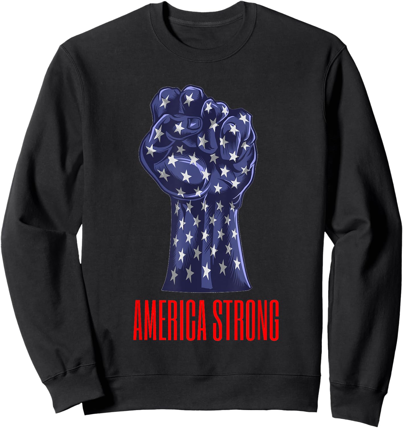 America Strong Fist Pump American Flag Old Glory Pride Kids Men Sweatshirt - Sweatshirt | Black