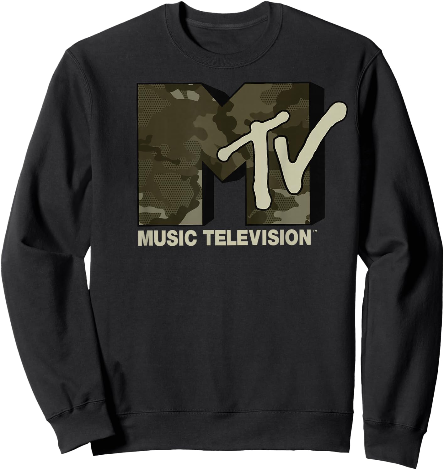MTV Music Television Camouflage Logo Sweatshirt - Sweatshirt | Black