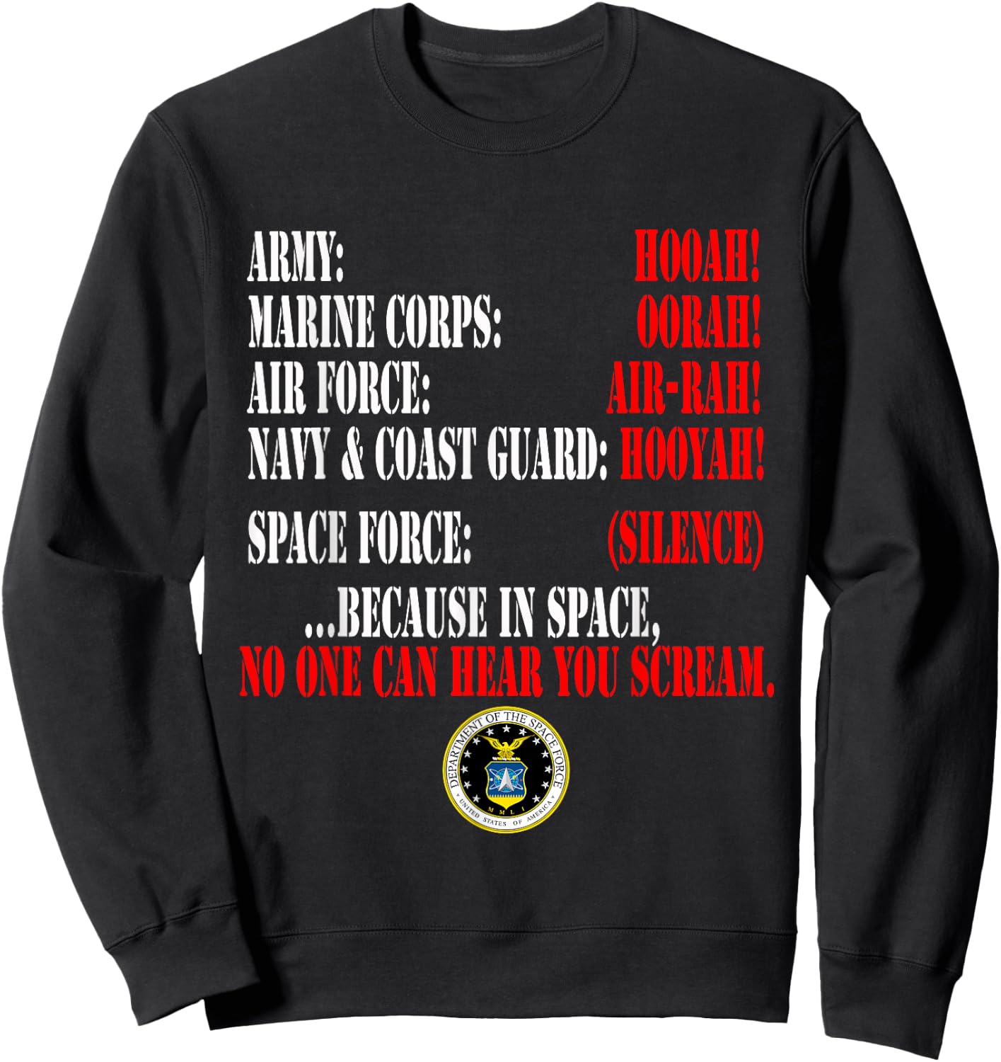 Space Force U.S. funny military Sweatshirt - Sweatshirt | Black