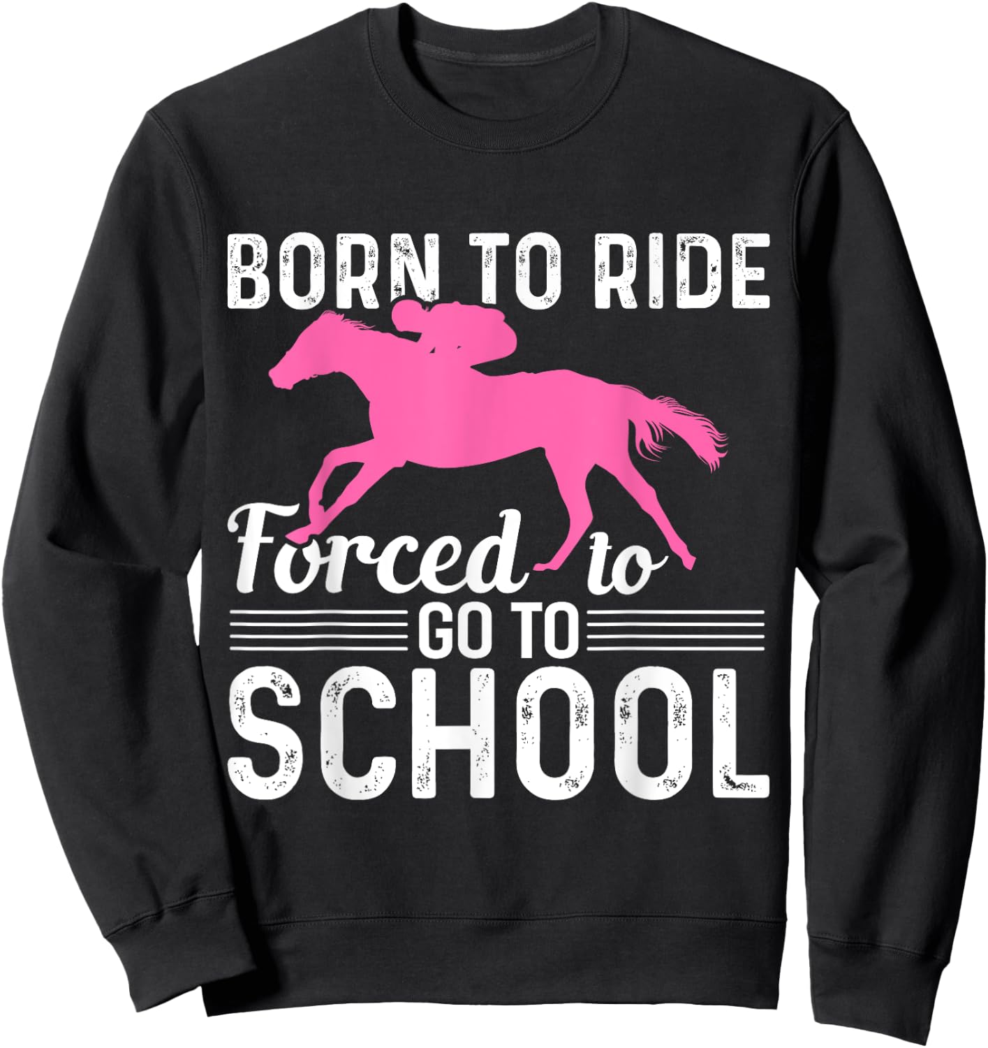 Horseback Riding Girl Funny Horse Girl Sweatshirt - Sweatshirt | Black