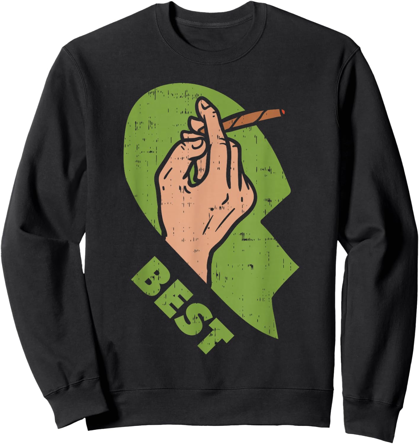 Best Buds Weed Matching Couple Shirt Joint Stoner Friends Sweatshirt - Sweatshirt | Black