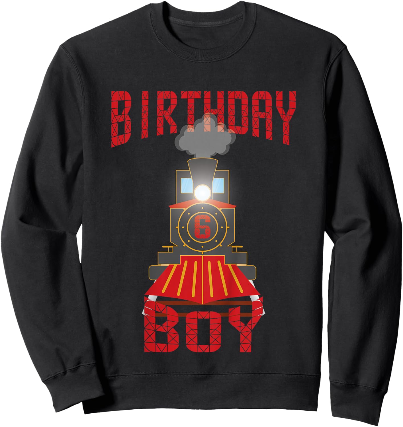 Kids 6th birthday train t shirt Gift six 6 years old boys Sweatshirt - Sweatshirt | Black