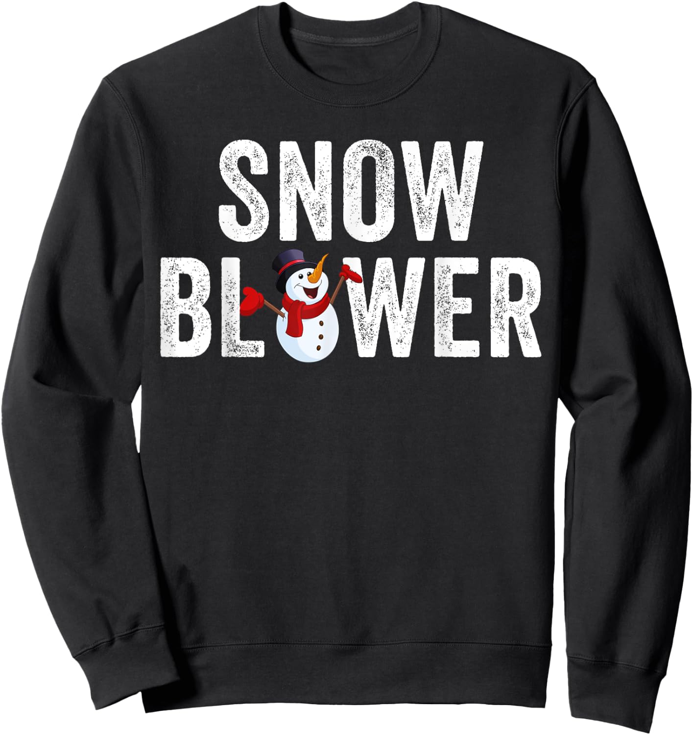 Snowman and Snow Blower Couples Matching Christmas Costume Sweatshirt - Sweatshirt | Black