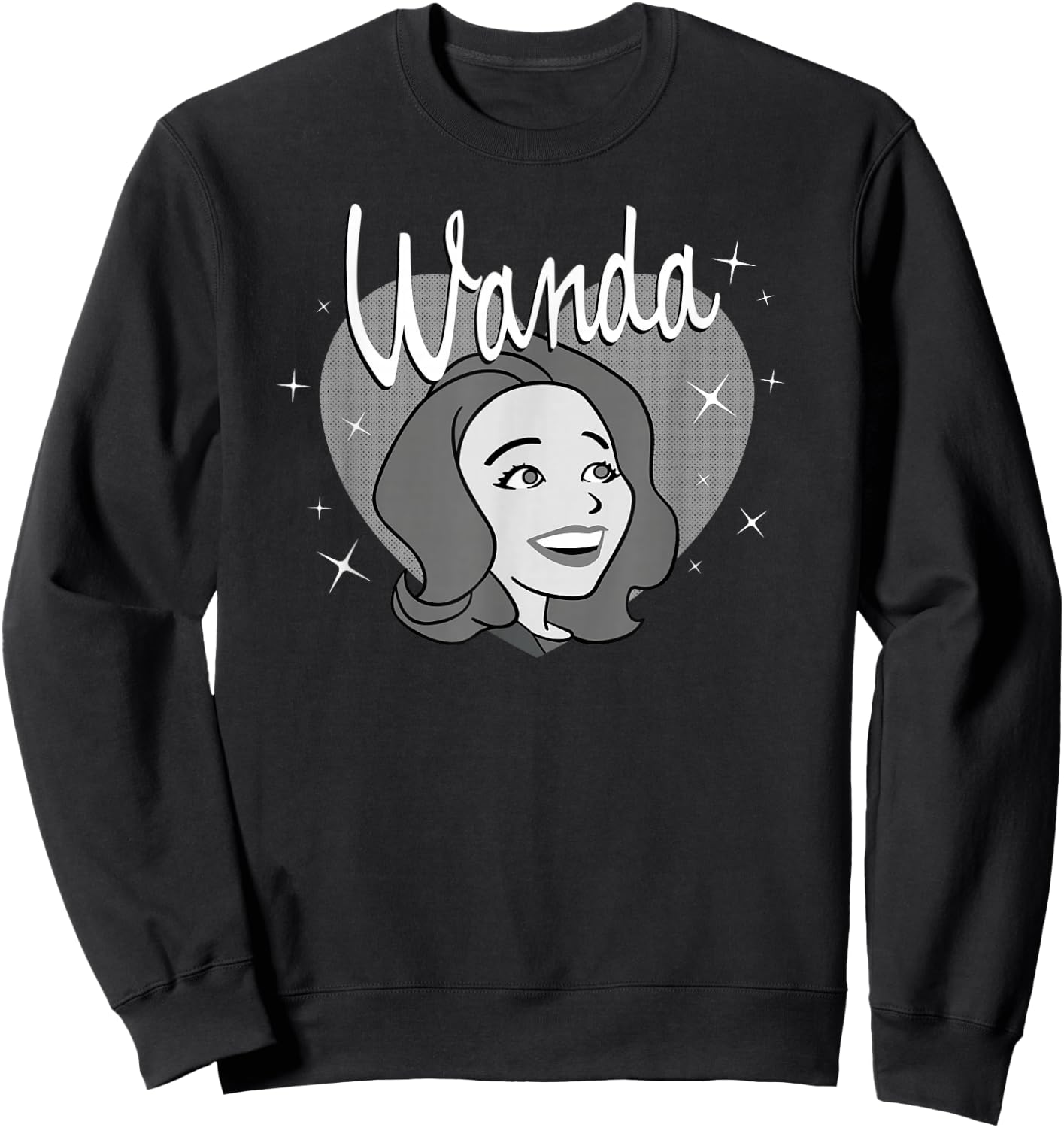 Marvel WandaVision Wanda Maximoff Heart Retro 60s Sweatshirt - Sweatshirt | Black