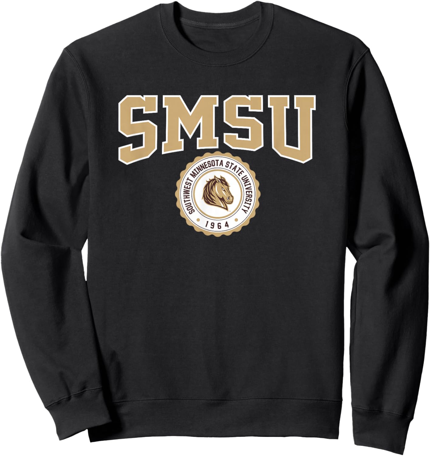 Southwest Minnesota State SMSU Mustangs Collegiate Seal Sweatshirt - Sweatshirt | Black