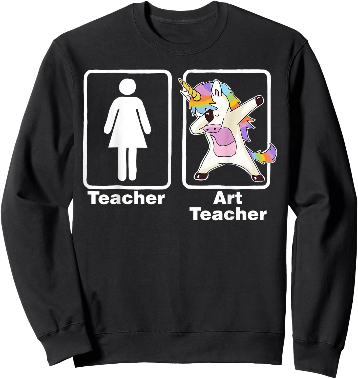 Funny Unicorn Art Teacher Art Teacher Gifts Women Girls Kids Sweatshirt - Sweatshirt | Black