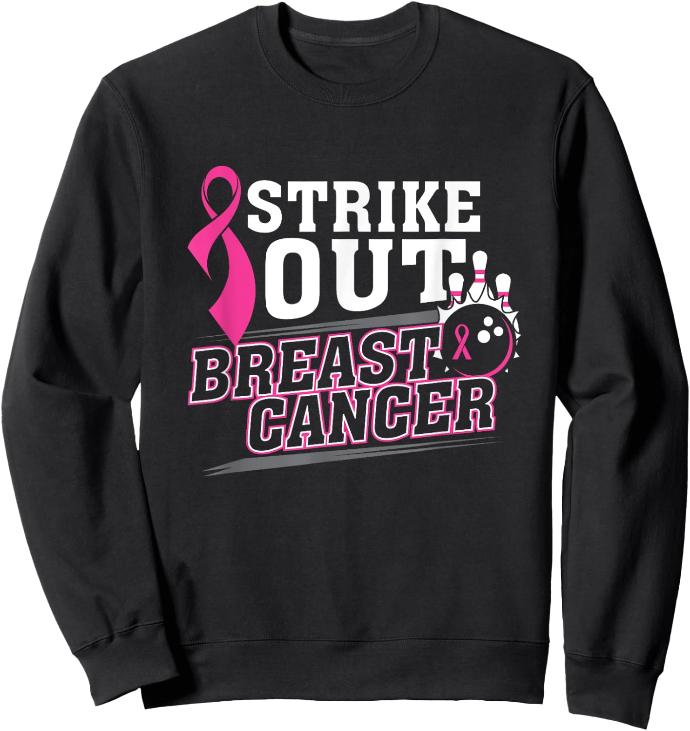 Breast Cancer Awareness Bowling Team Sweatshirt - Sweatshirt | Black
