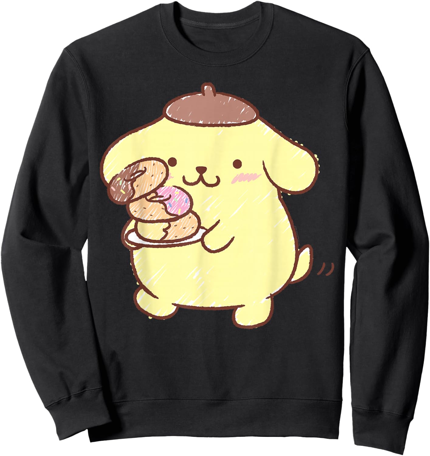 Pompompurin Donuts Sweatshirt - Sweatshirt | Black