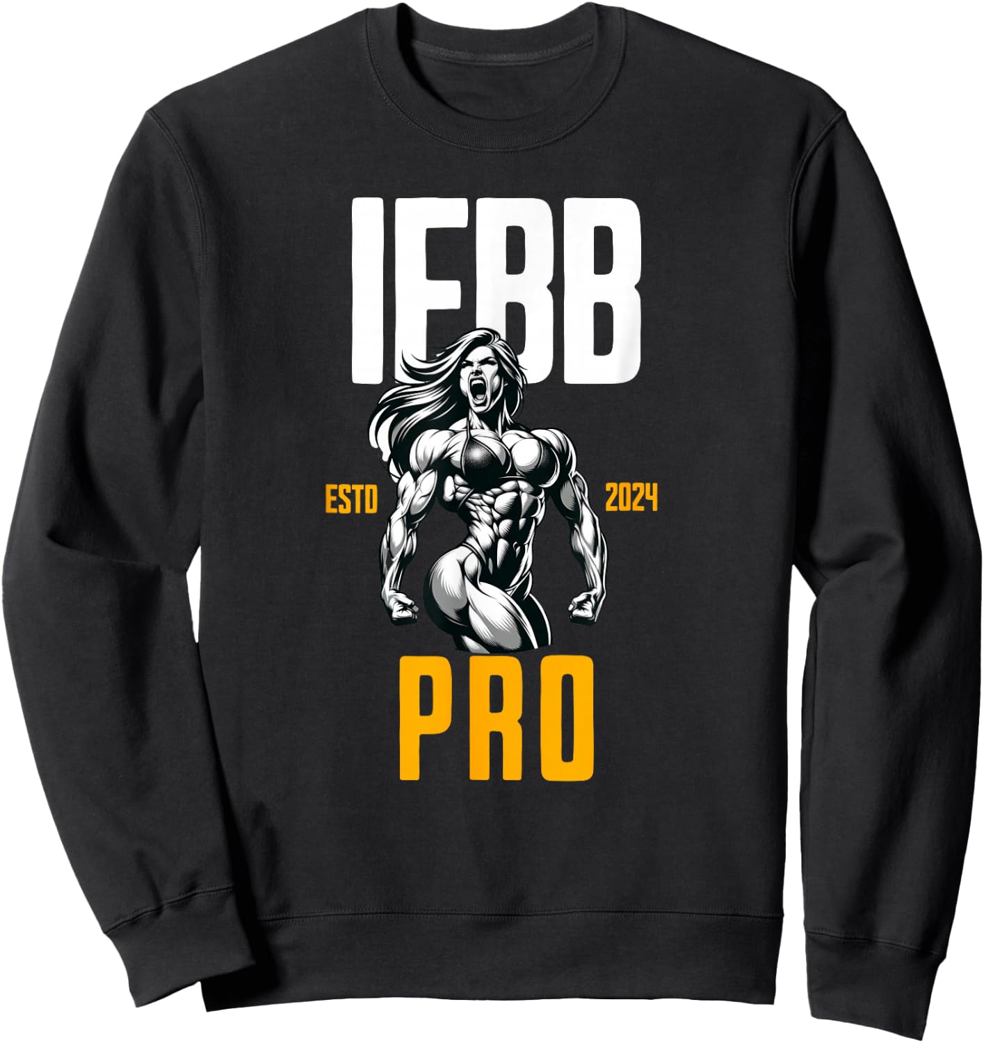 IFBB Pro Established 2024 Female Bodybuilder And Physique Sweatshirt - Sweatshirt | Black