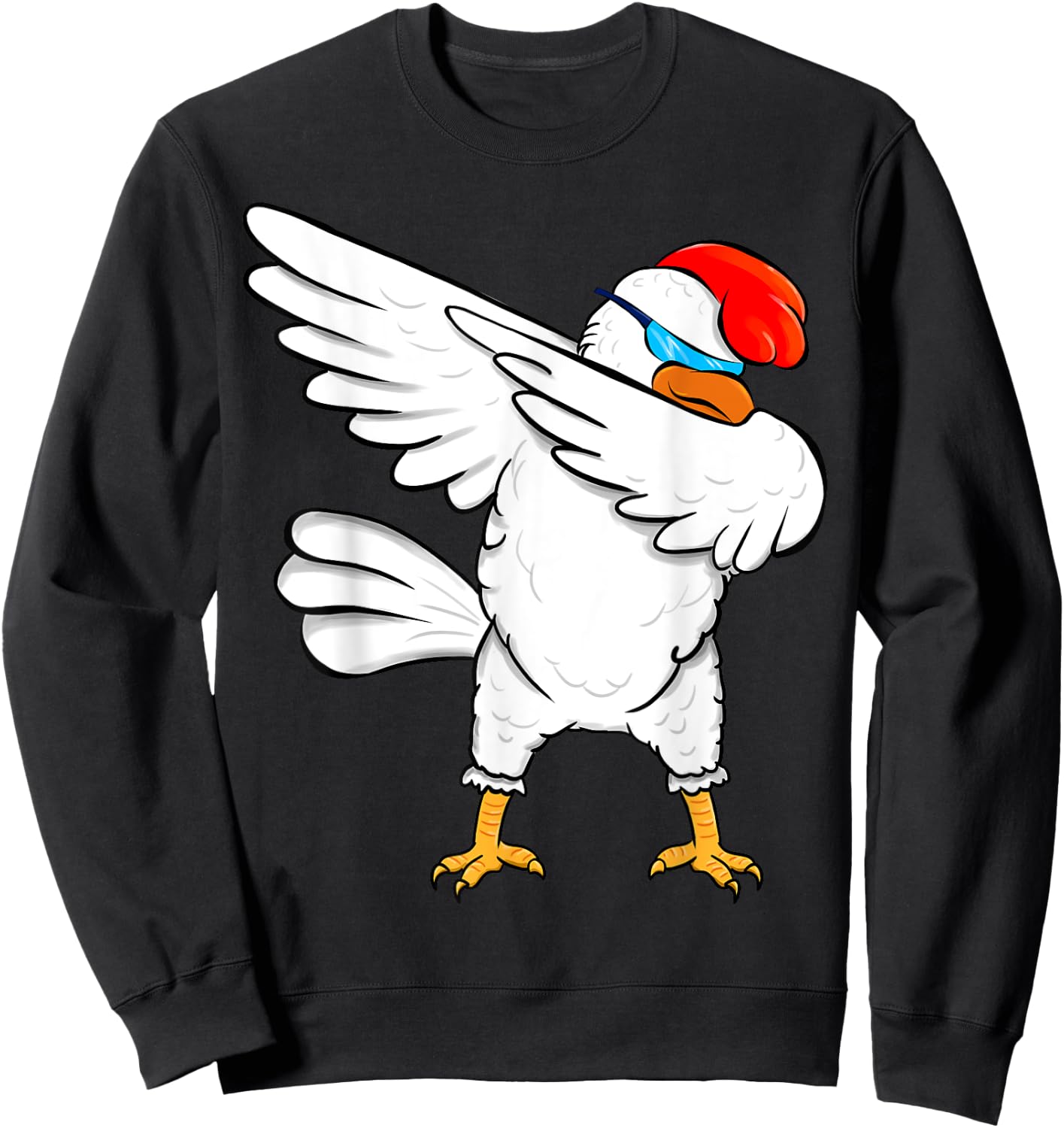 Funny Dabbing Chicken Lover Shirt - Cool Dab Party Gift Sweatshirt - Sweatshirt | Black