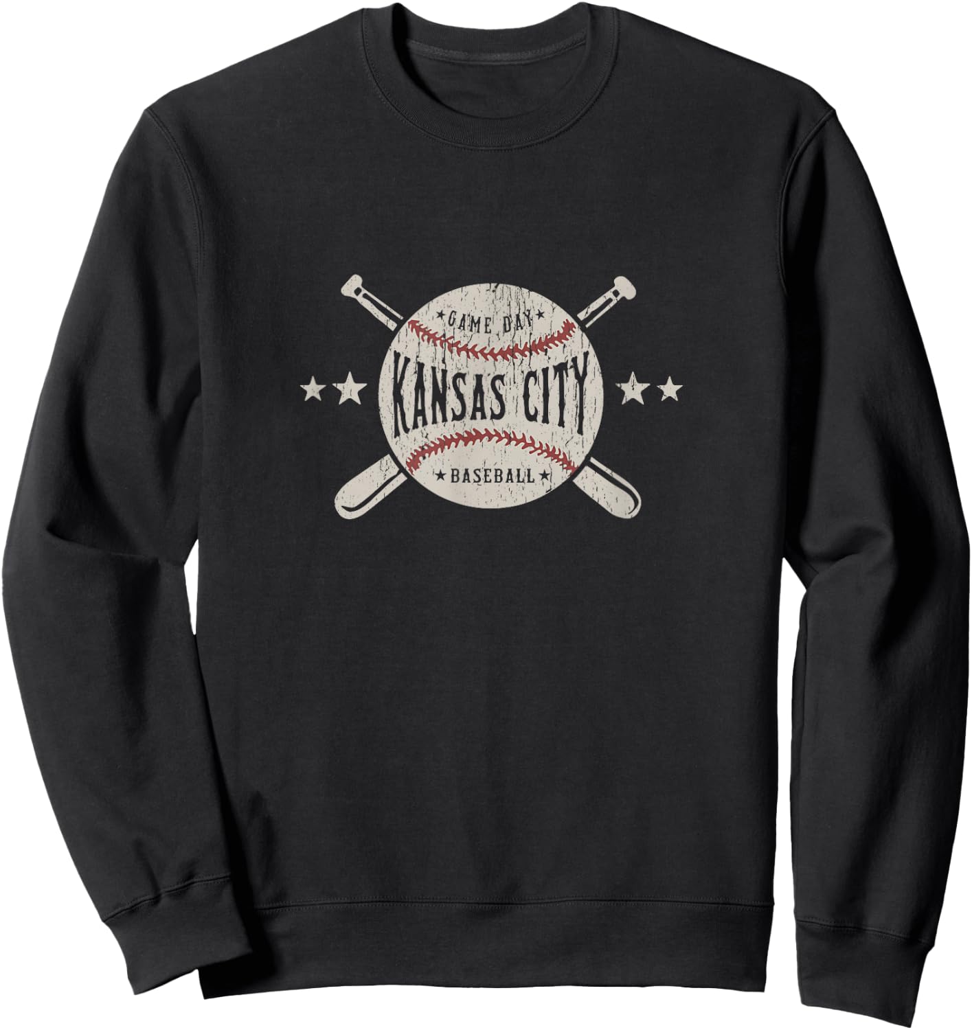 Kansas City Missouri KC Vintage Baseball Sweatshirt - Sweatshirt | Black