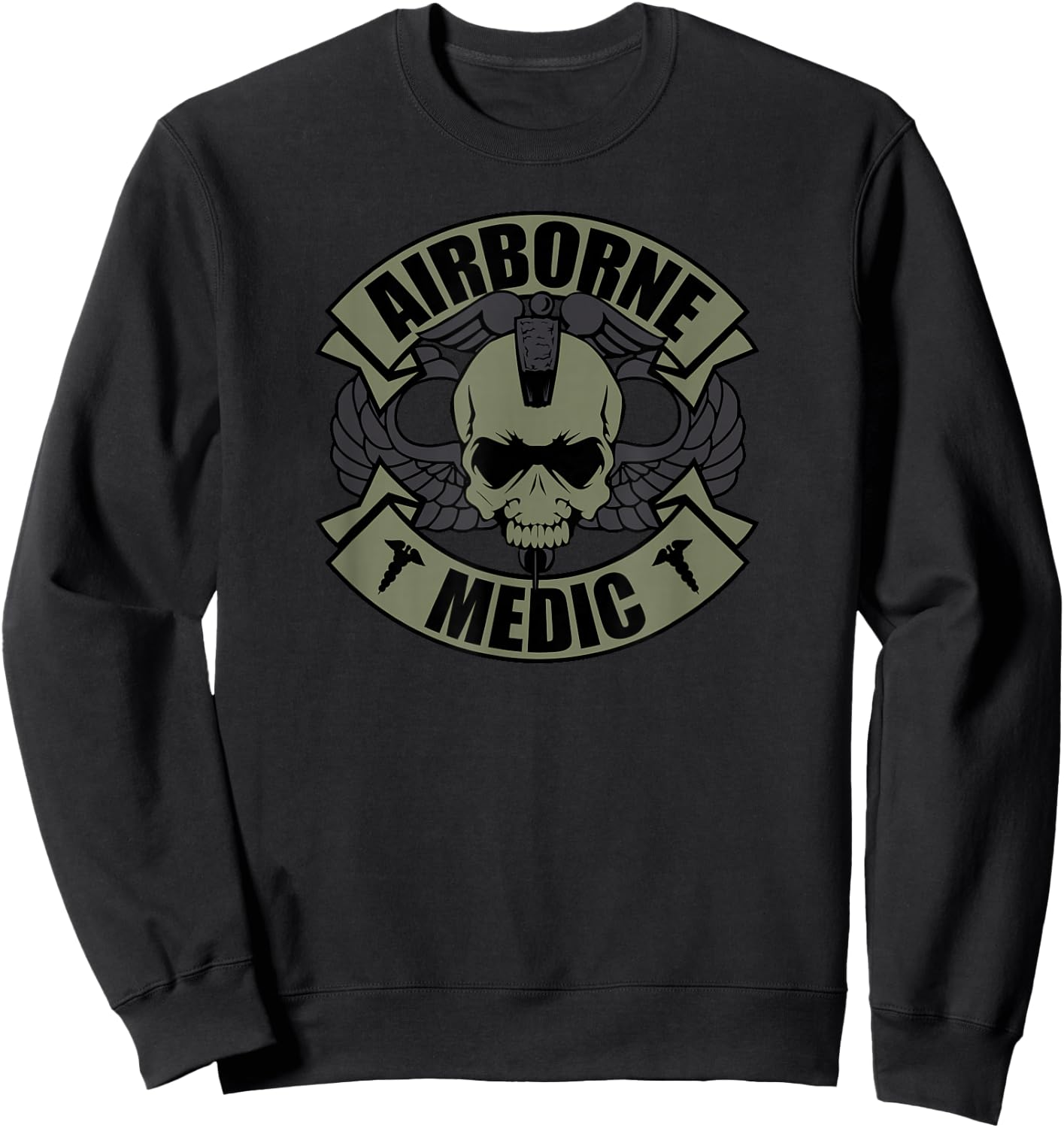 US Paratrooper & Army Airborne Gifts Airborne Medic Sweatshirt - Sweatshirt | Black