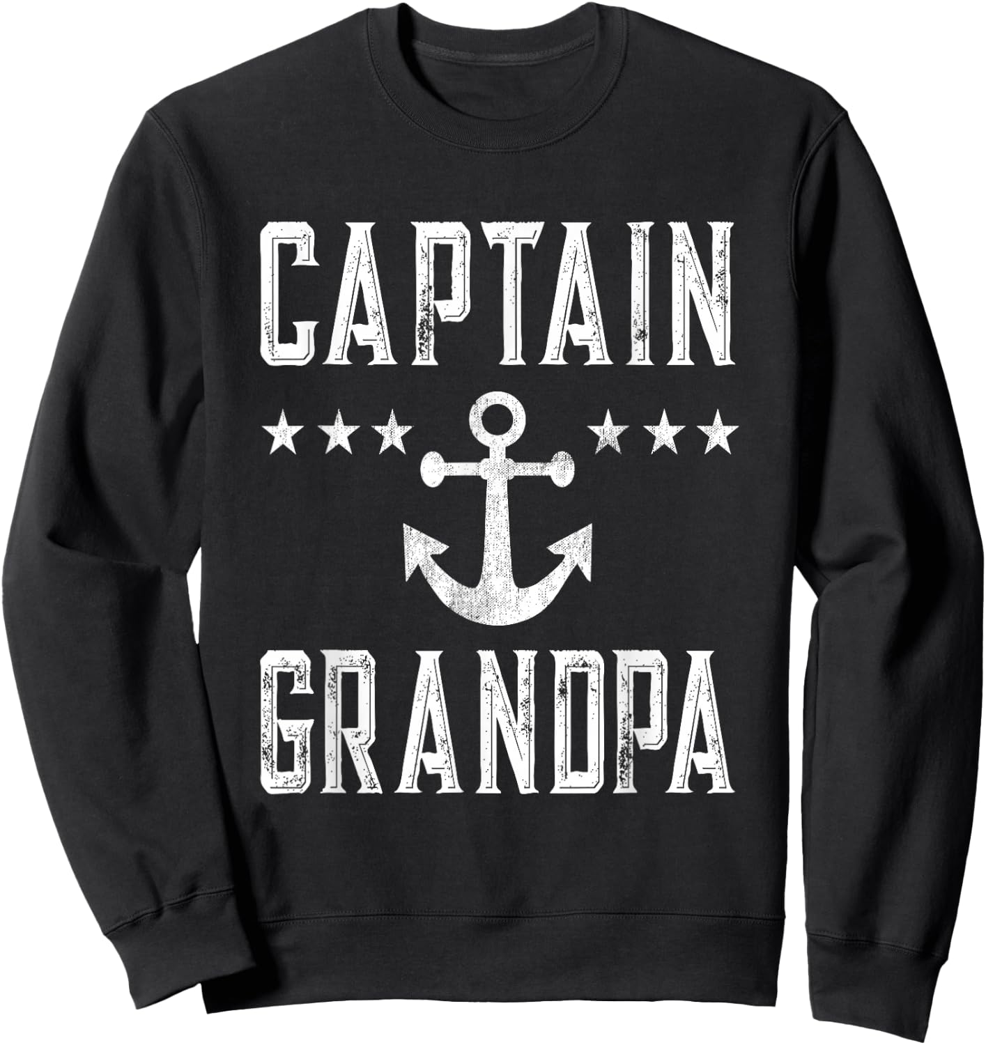 Personalized Captain Grandpa Boating Boat Owner Art Sweatshirt - Sweatshirt | Black