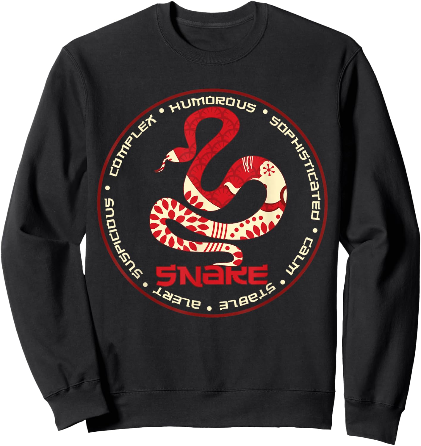 Chinese Zodiac Year of the Snake Astrology Horoscope Sweatshirt - Sweatshirt | Black