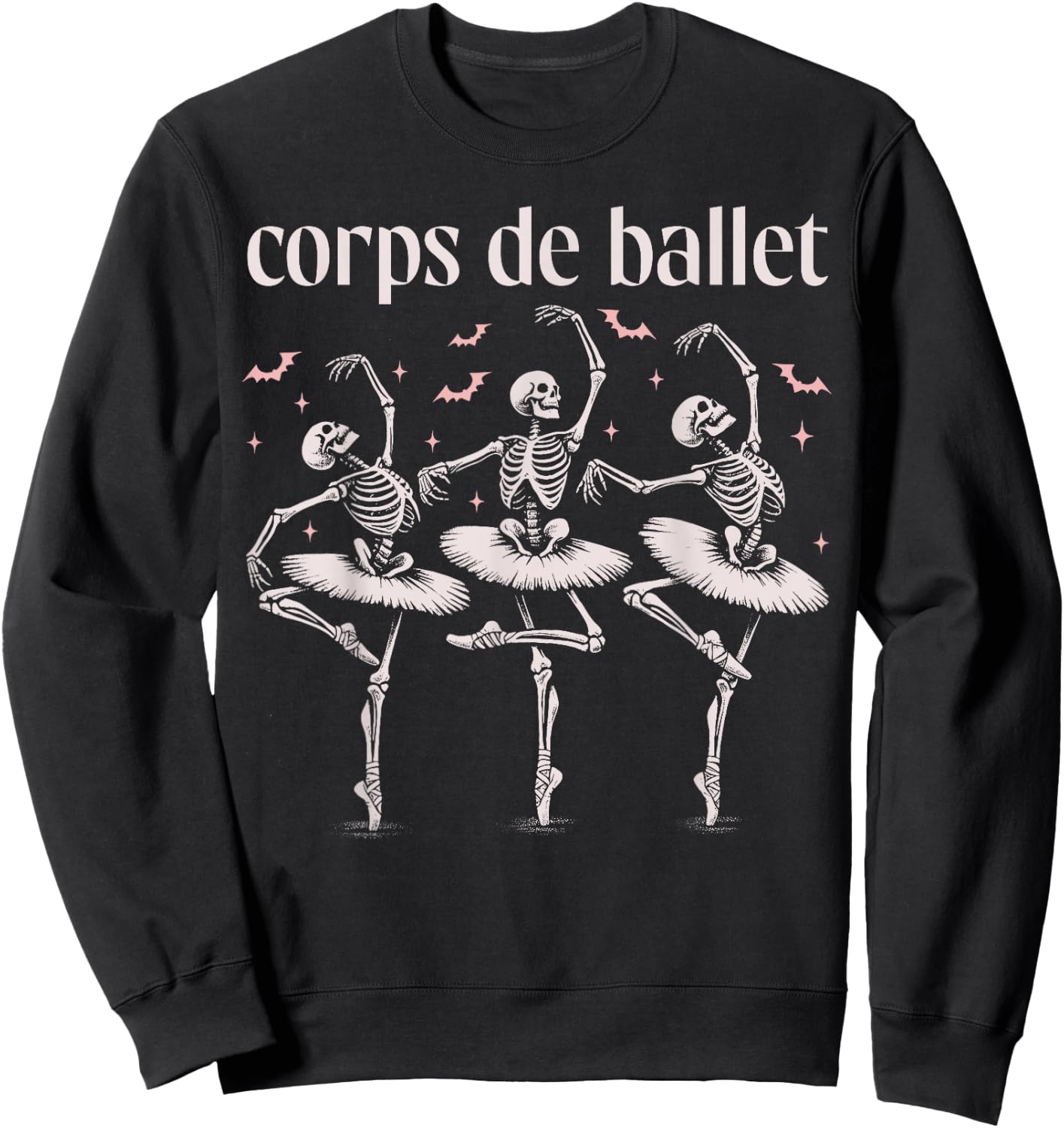 Corps De Ballet, Dancing Skeleton, Ballet Dance Halloween Sweatshirt - Sweatshirt | Black
