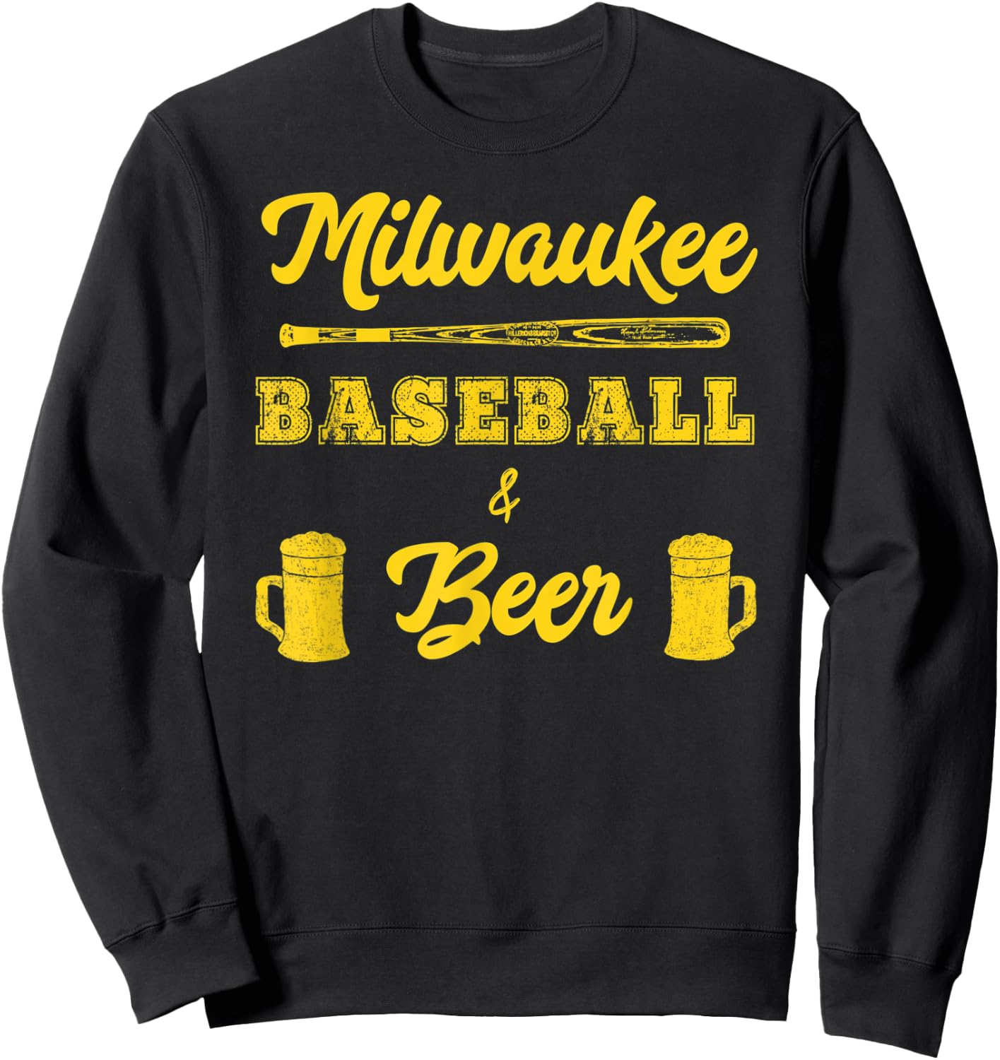 Classic Milwaukee Baseball & Beer Fan Retro Sweatshirt - Sweatshirt | Black