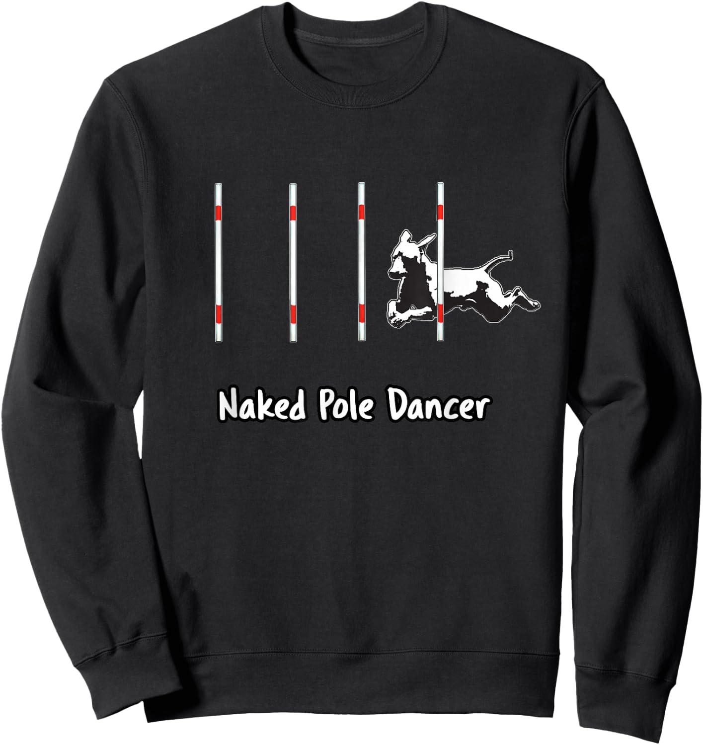 Dog Agility T Shirt - Pole dancer with a XOLO dog Men Women Sweatshirt - Sweatshirt | Black