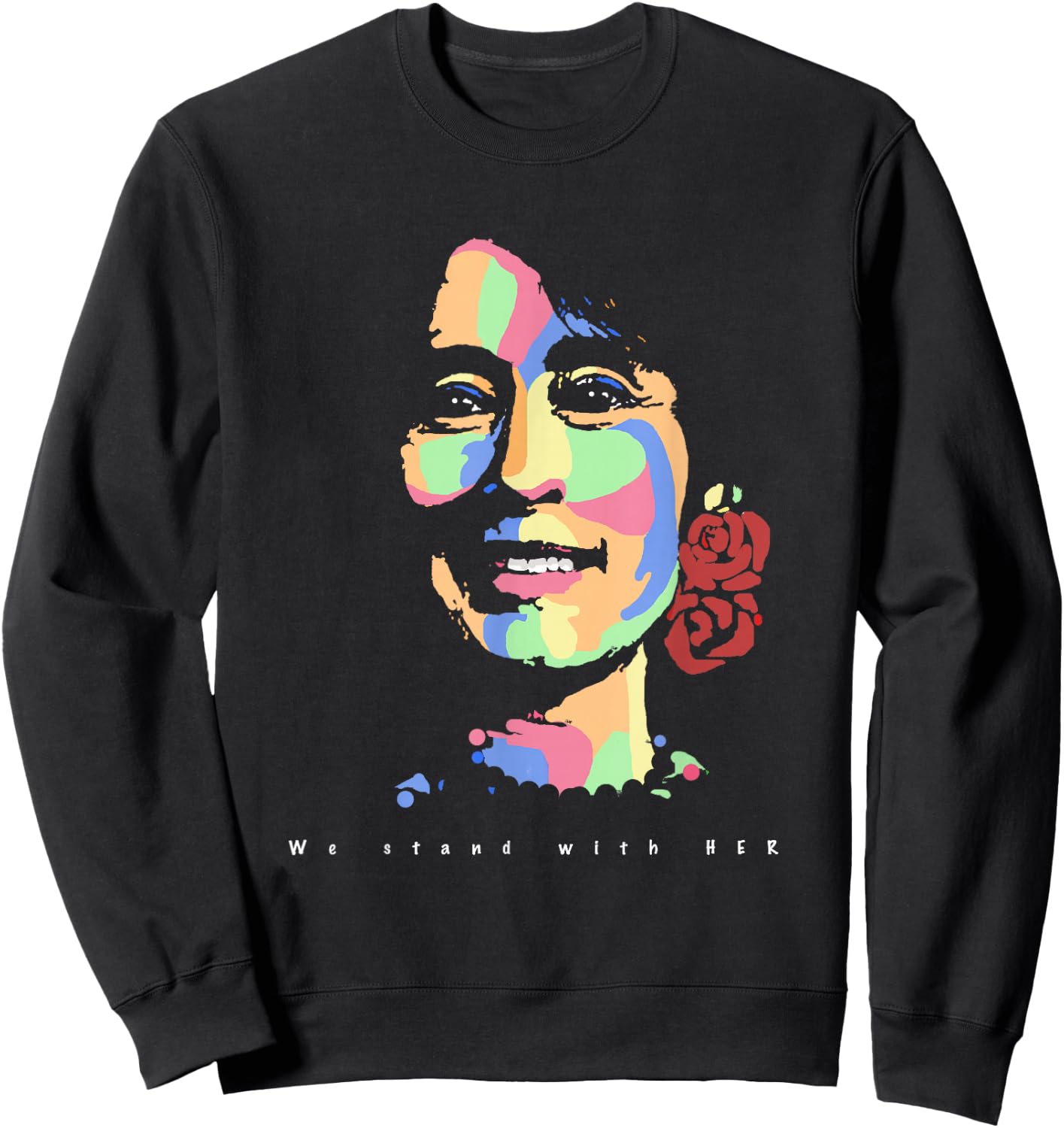 Aung San Suu Kyi/ We stand with her Sweatshirt - Sweatshirt | Black