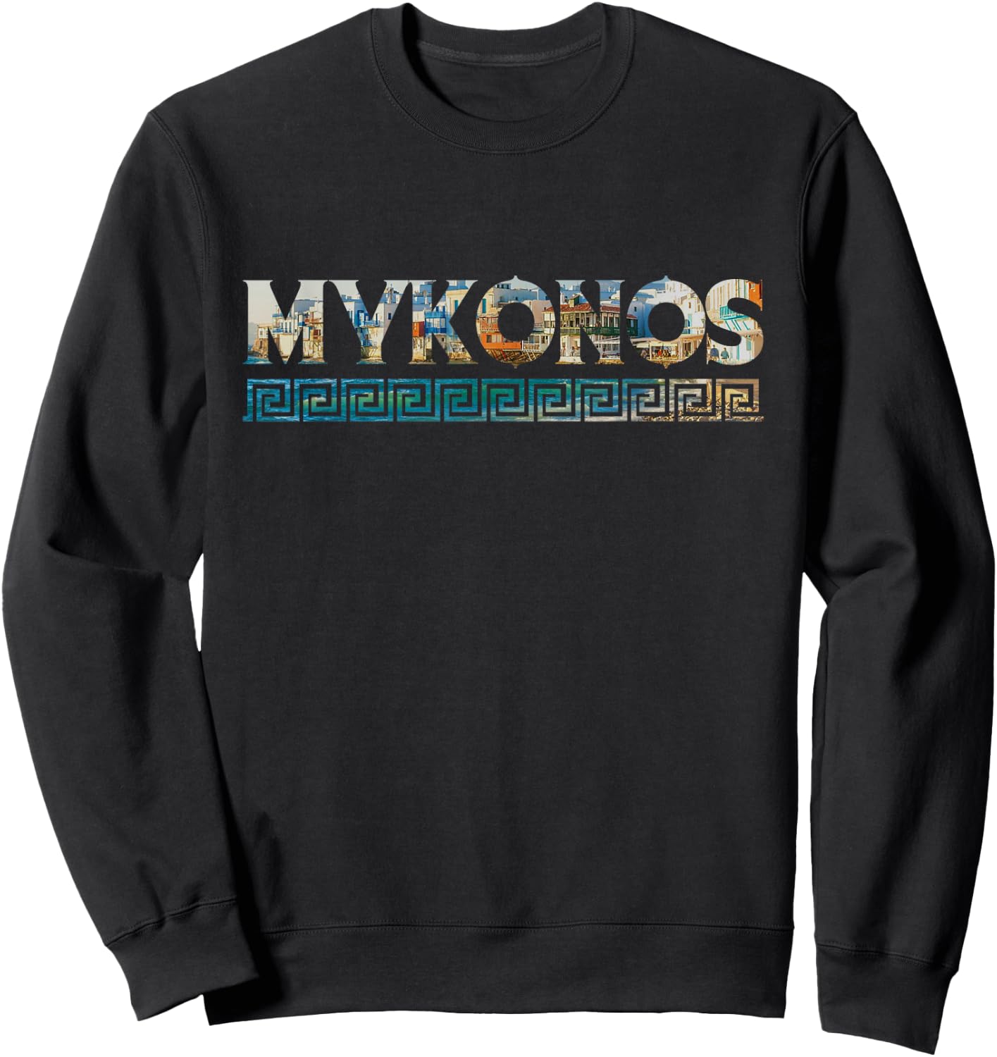 Mykonos Greek Greece Travel Vacation I Love Greece Sweatshirt - Sweatshirt | Black