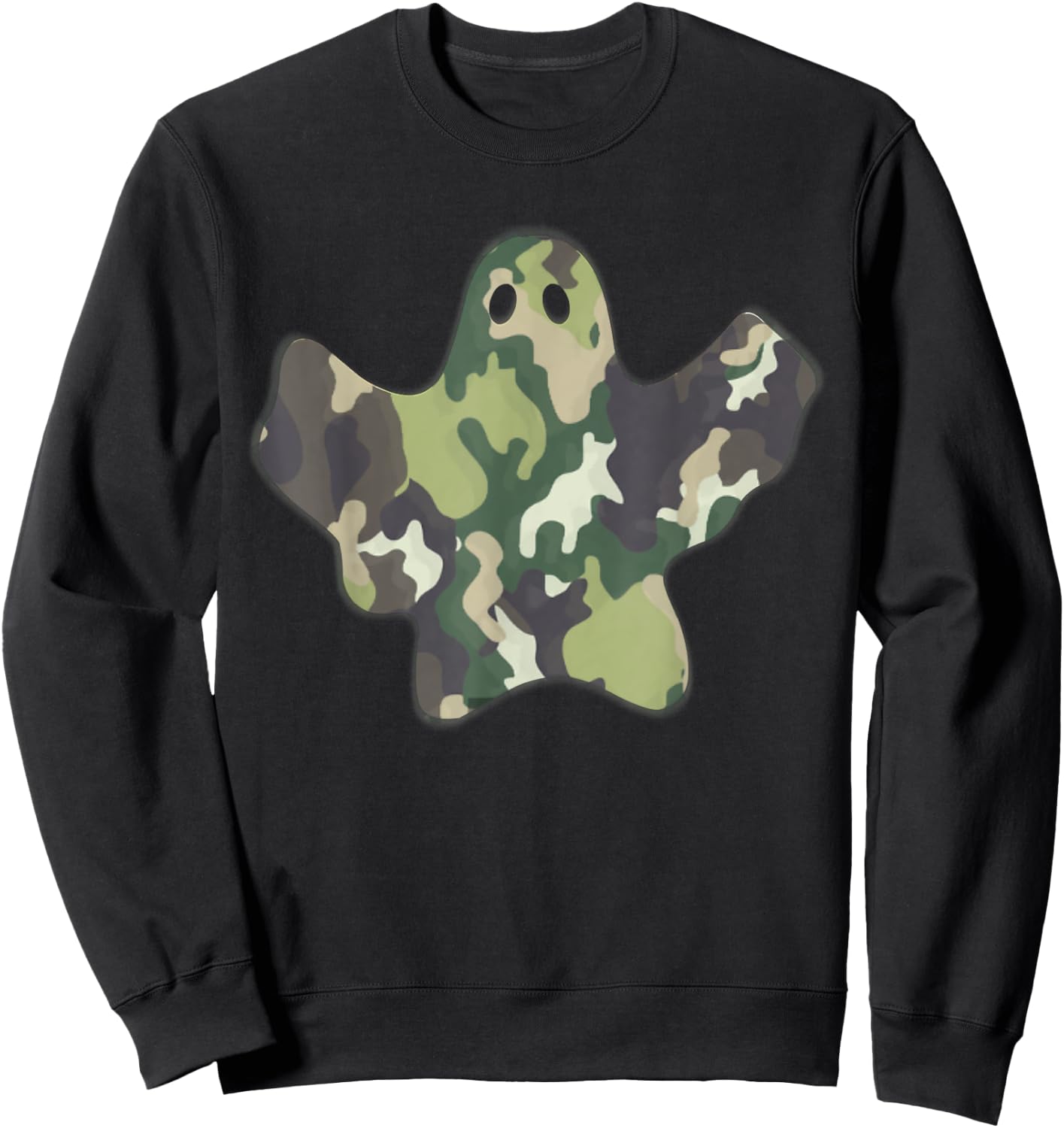 Funny Halloween Camouflage Camo Ghost Sweatshirt - Sweatshirt | Black