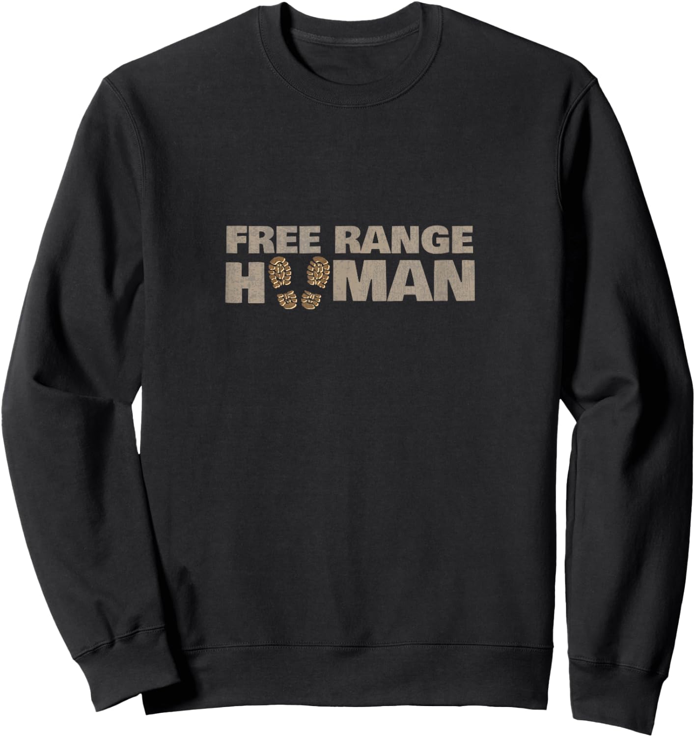 Free Range Human Travel Camping RV Hiking Gift Sweatshirt - Sweatshirt | Black