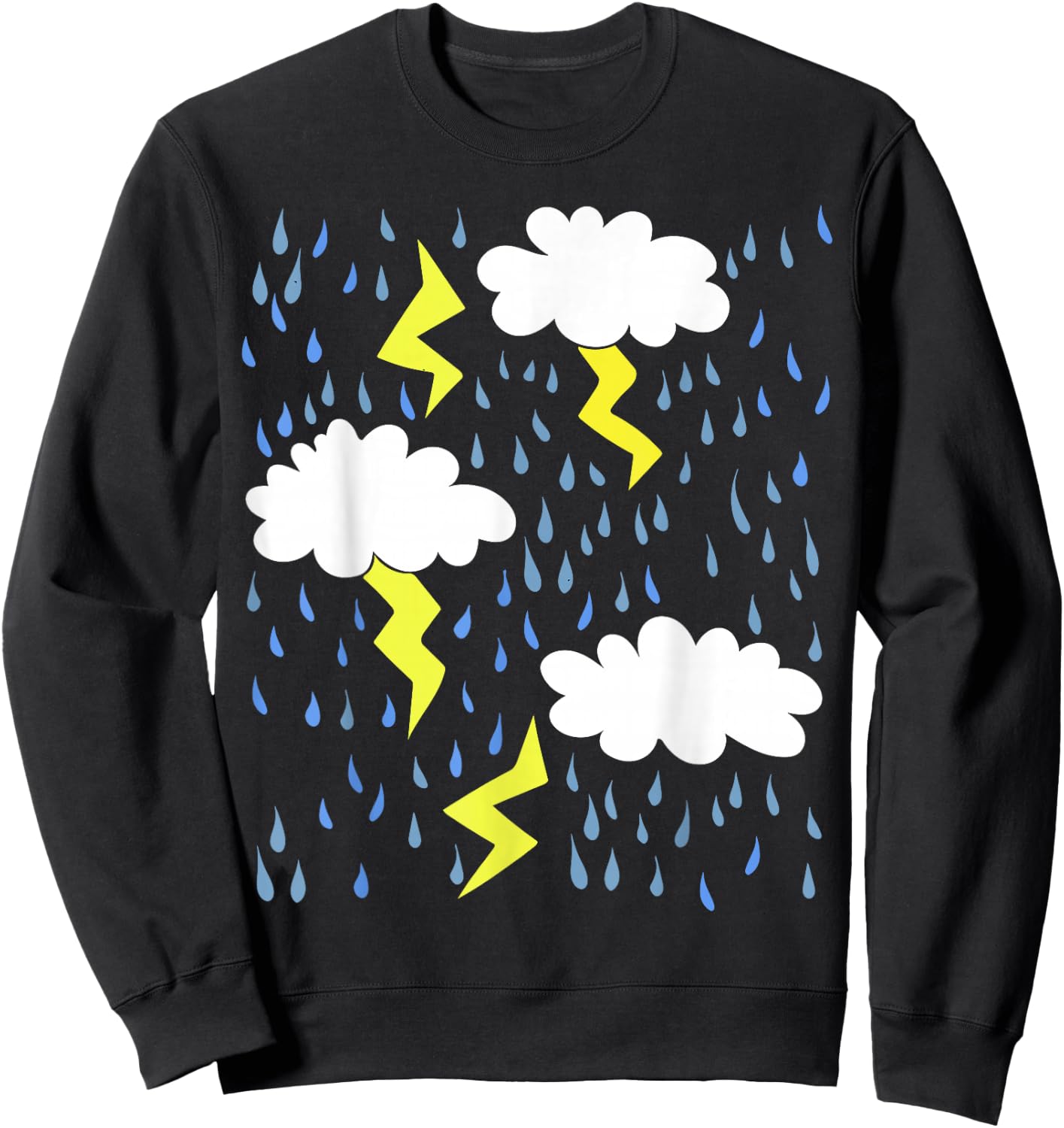Rainy Rain clouds shirt thunder thunderstorm storms Sweatshirt - Sweatshirt | Black