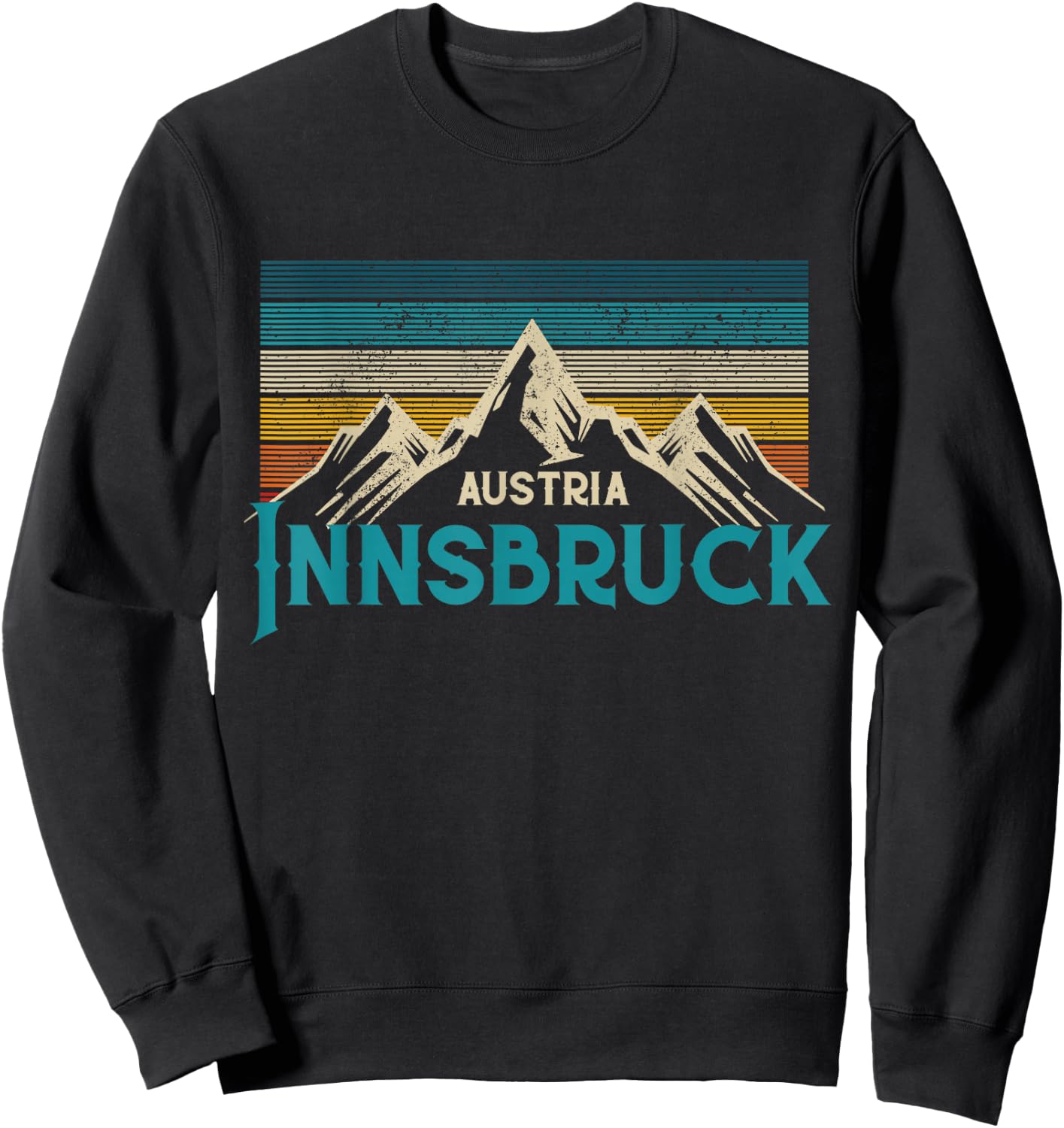 Innsbruck Austria Vintage Mountains Alps Ski Souvenir Sweatshirt - Sweatshirt | Black