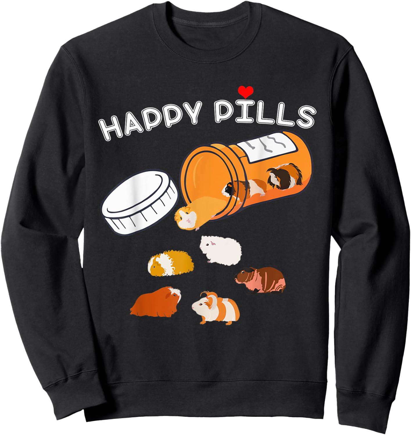 Happy Pill Guinea Pig Sweatshirt - Sweatshirt | Black