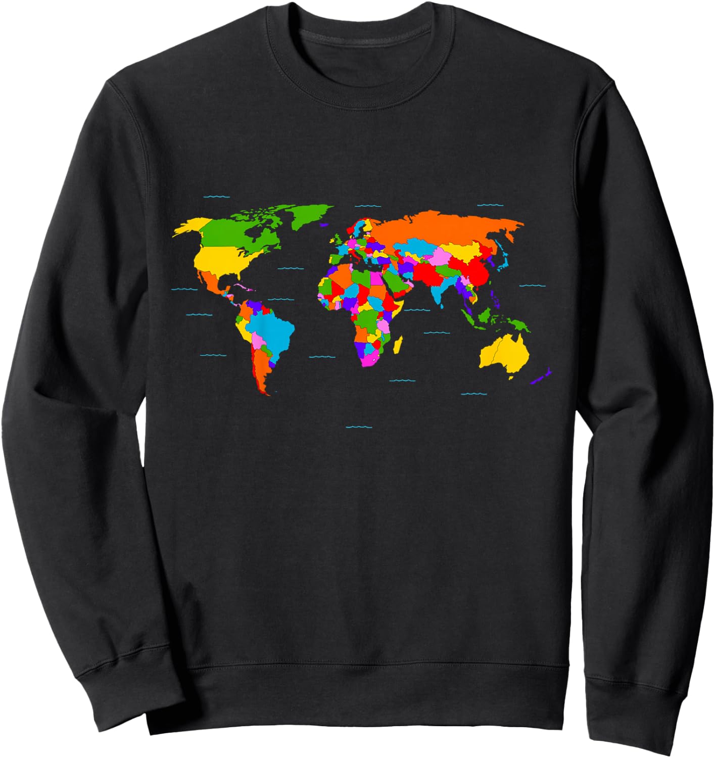 World Map . Boys / Girls Map of the World Sweatshirt - Sweatshirt | Black
