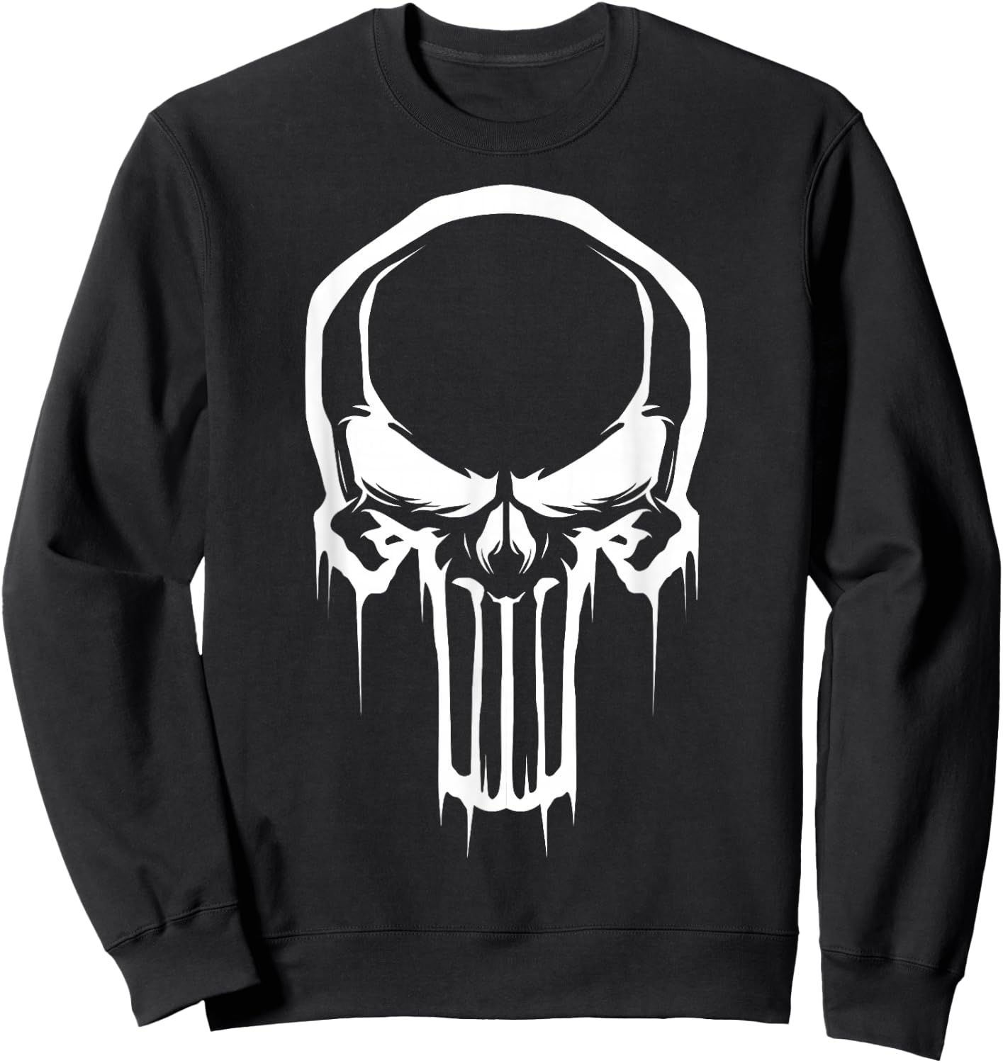 Marvel Painted Negative Space Punisher Logo Graphic Sweatshirt - Sweatshirt | Black
