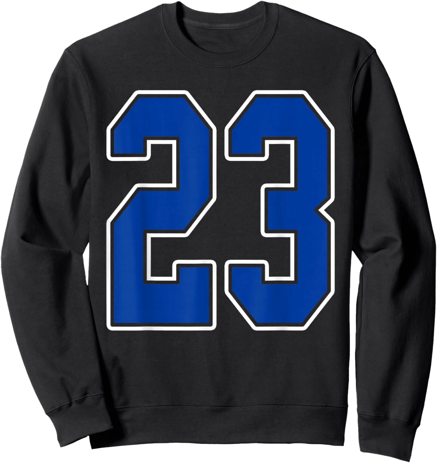 Royal Blue and White Number 23 Jersey Player Uniform #23 Fan Sweatshirt - Sweatshirt | Black