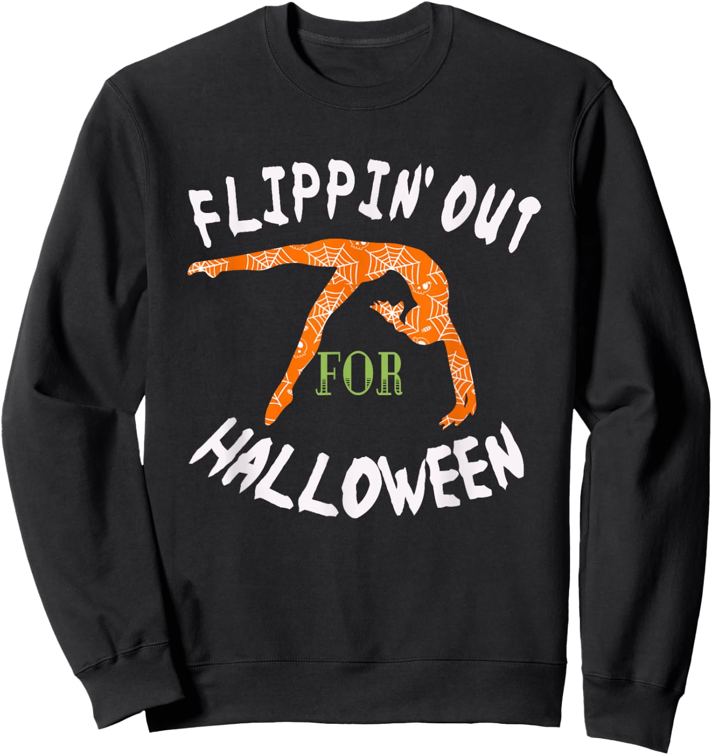 Girls Flipping out For Halloween Gymnastics Gift Sweatshirt - Sweatshirt | Black