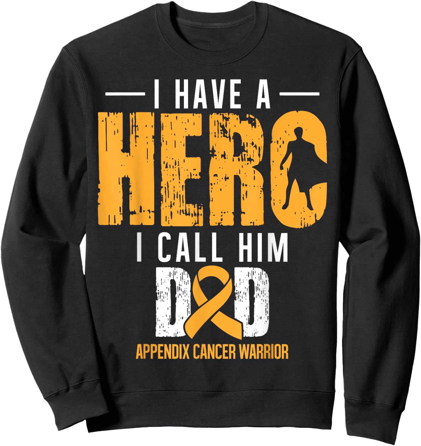 Appendix Cancer Awareness Ribbon T Shirts Sweatshirt - Sweatshirt | Black