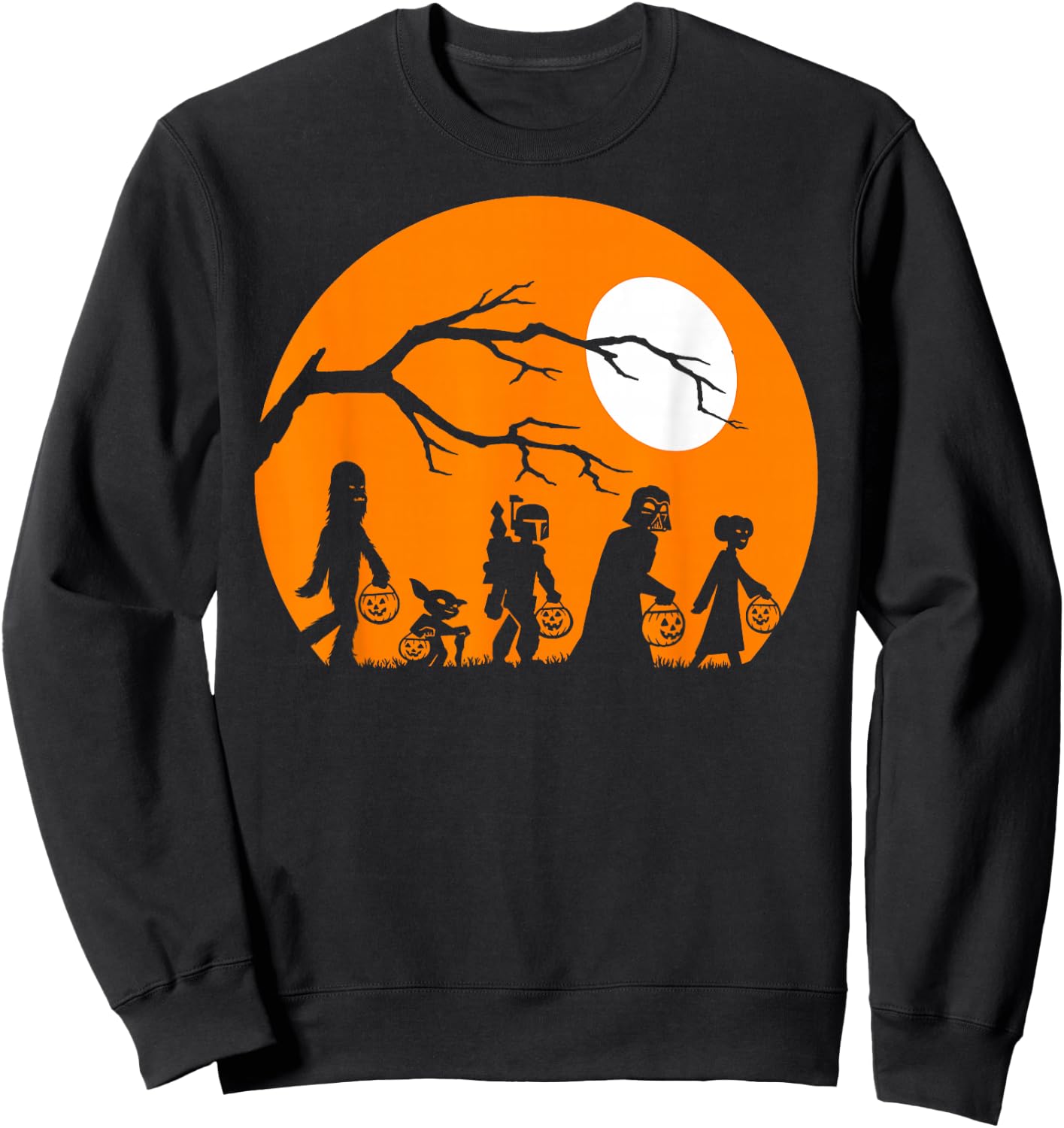 Star Wars Trick Or Treat Halloween Silhouette Sweatshirt - Sweatshirt | Black