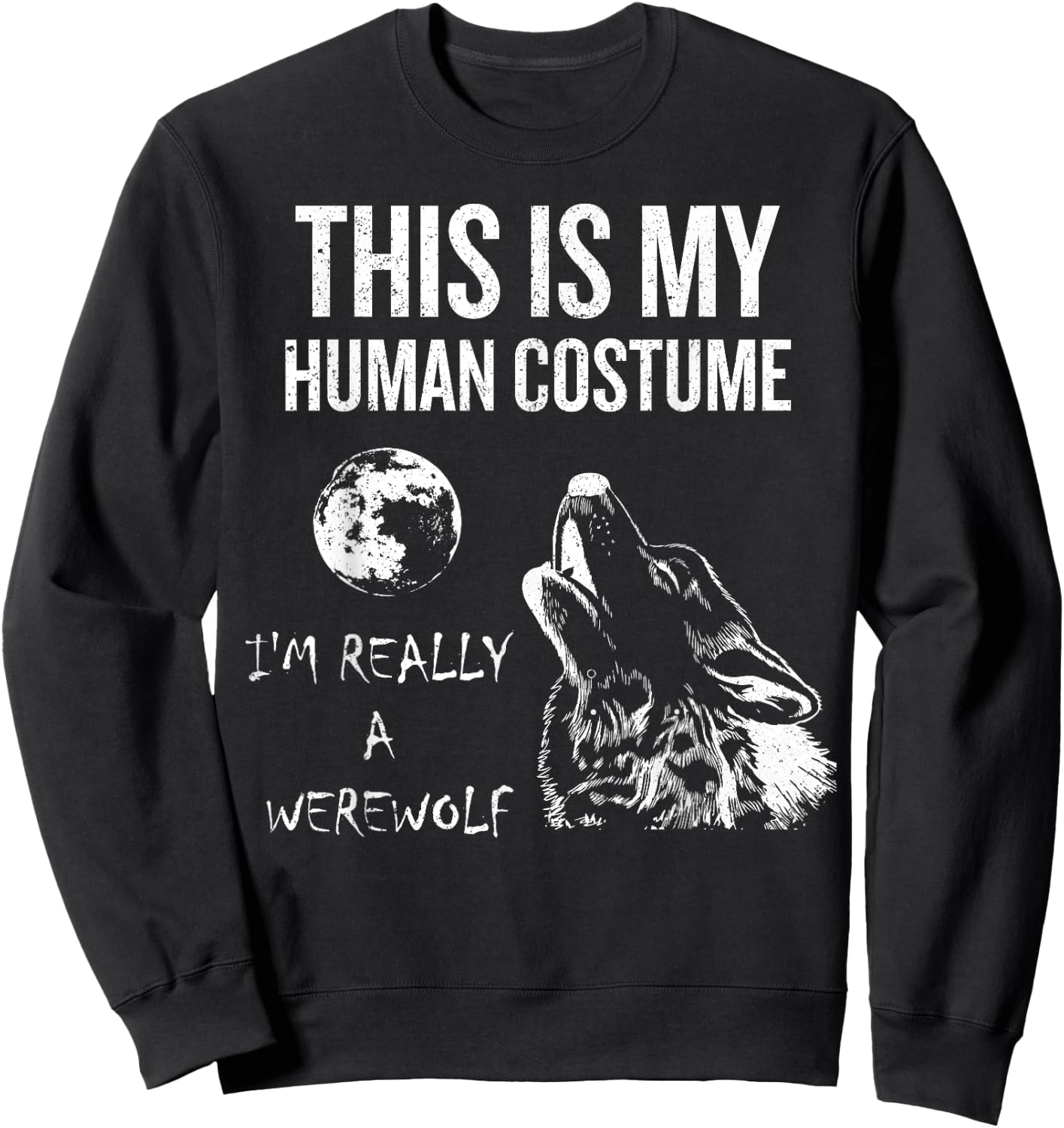 This is My Human Costume, I'm Really a Werewolf Gift Sweatshirt - Sweatshirt | Black