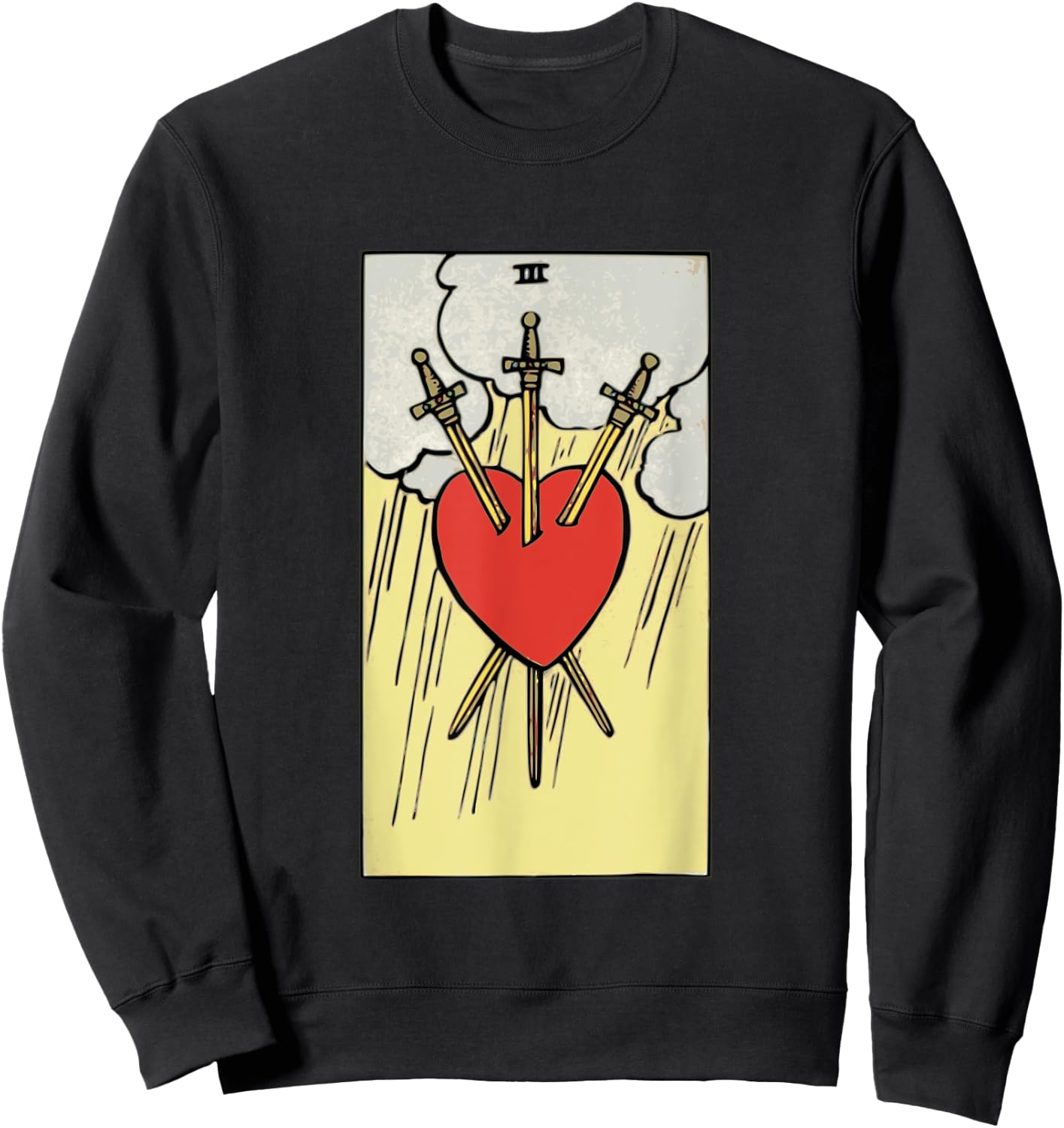 Heartbreaker Swords Tarot Card Heart Minor Arcana Funny Sweatshirt - Sweatshirt | Black