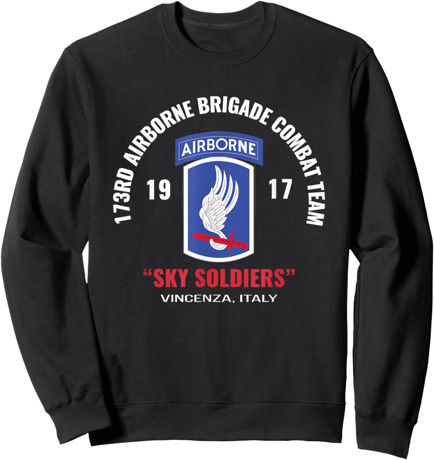 Sky Soldiers 173rd Airborne Combat Team T Shirt Sweatshirt - Sweatshirt | Black