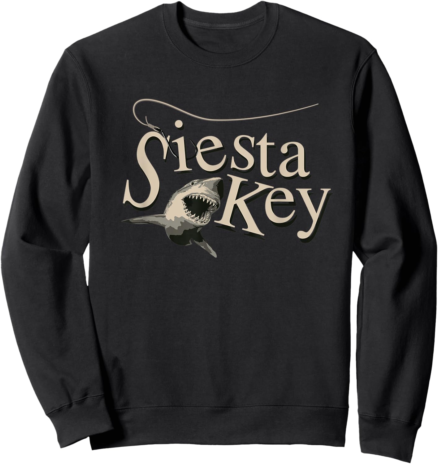 Siesta Key Fishing Sweatshirt - Sweatshirt | Black