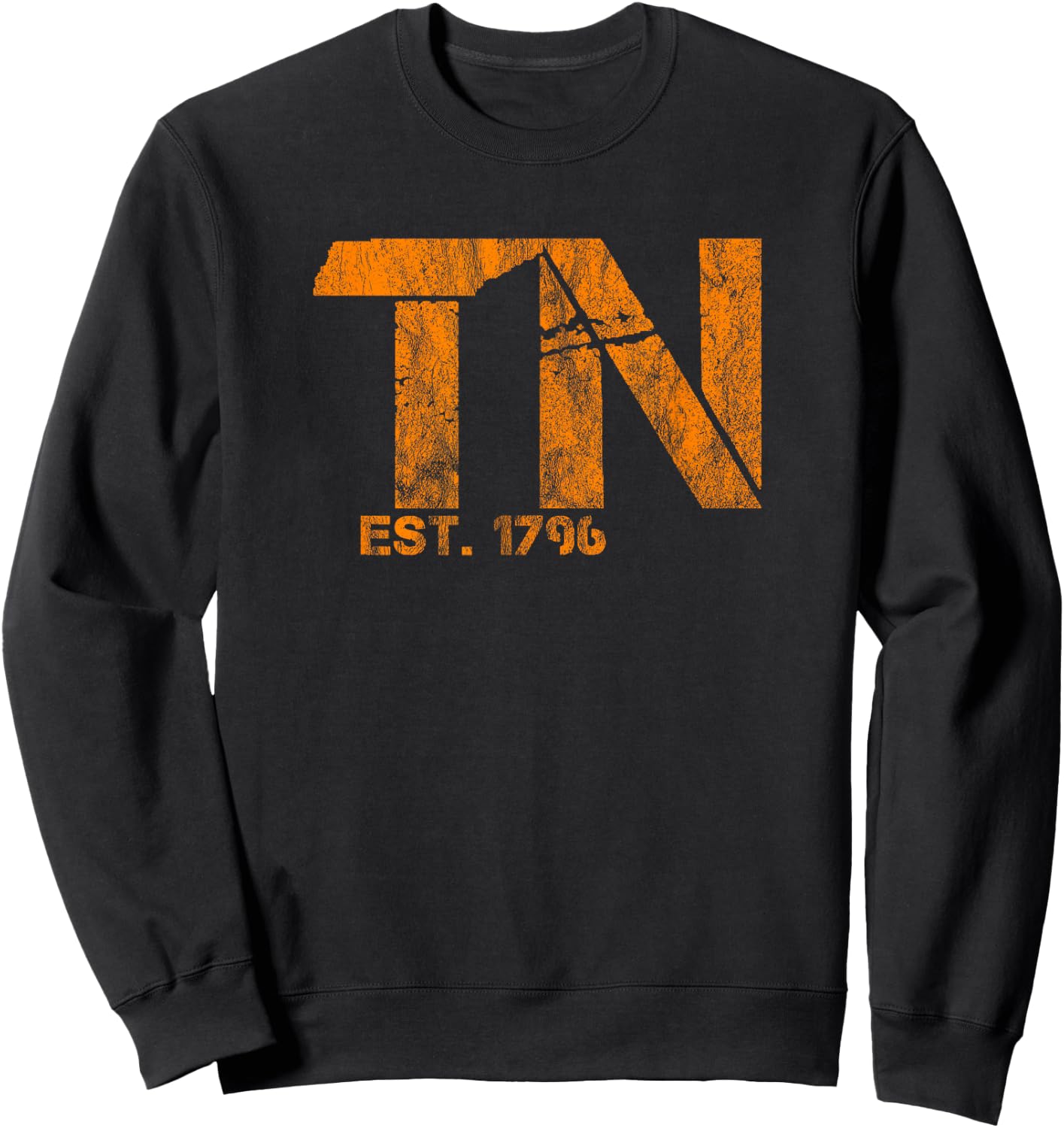Tennessee State Outline TN Orange Est 1796 Fan Gift Shirt Sweatshirt - Sweatshirt | Black