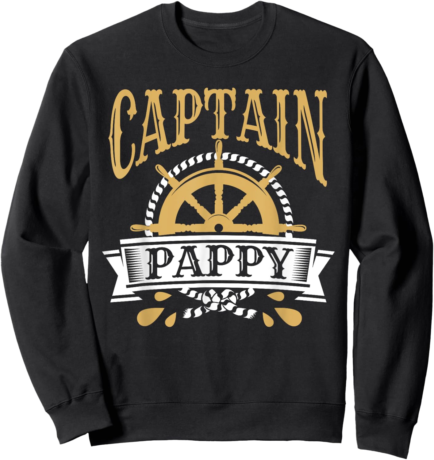 Captain Pappy Pirate Party Father's Day Sweatshirt - Sweatshirt | Black
