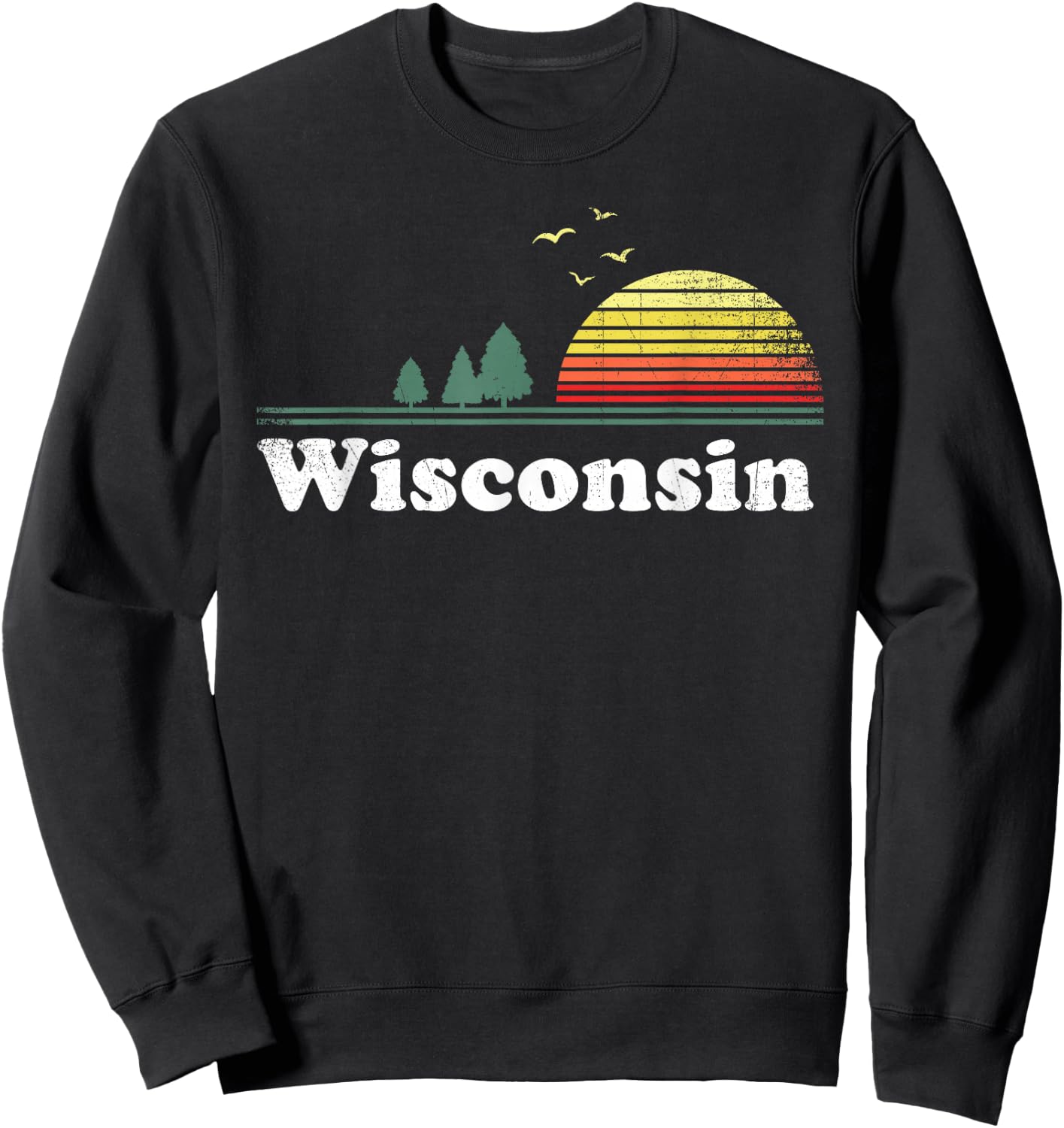 Retro Wisconsin State Park WI Home Design Sweatshirt - Sweatshirt | Black