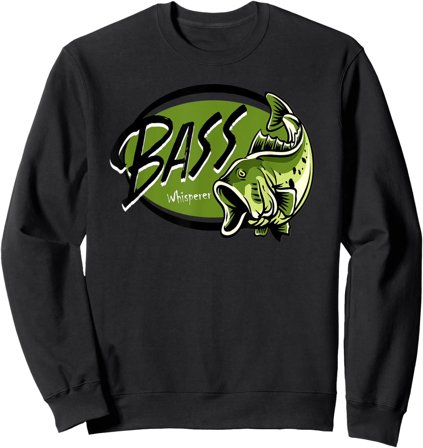 Bass Fisherman Fishing for bass Bass Whisperer Sweatshirt - Sweatshirt | Black