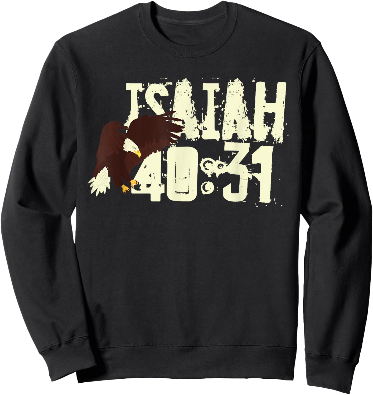 Eagle - Christian Faith Bible Verse - Isaiah 40:31 Soaring Sweatshirt - Sweatshirt | Black
