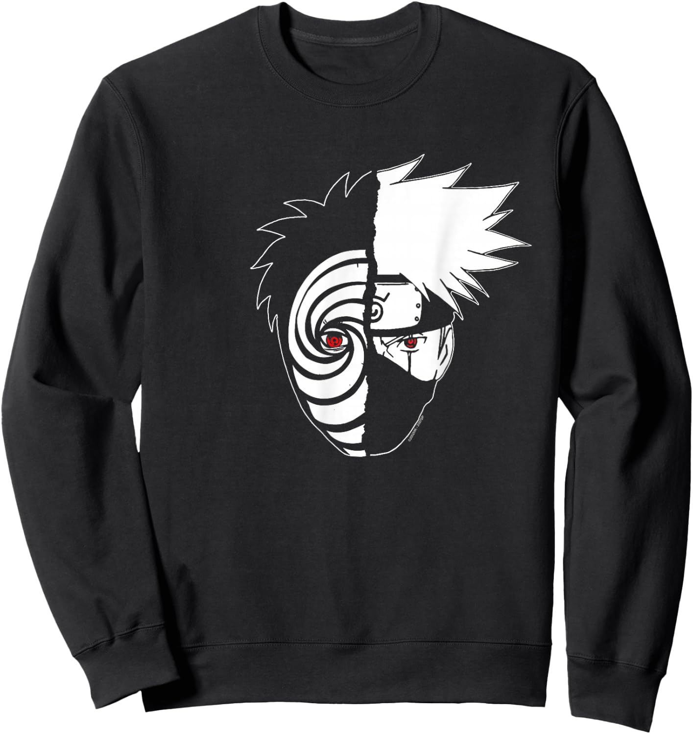 Naruto Shippuden Kakashi Tobi Split Face Anime Sweatshirt - Sweatshirt | Black
