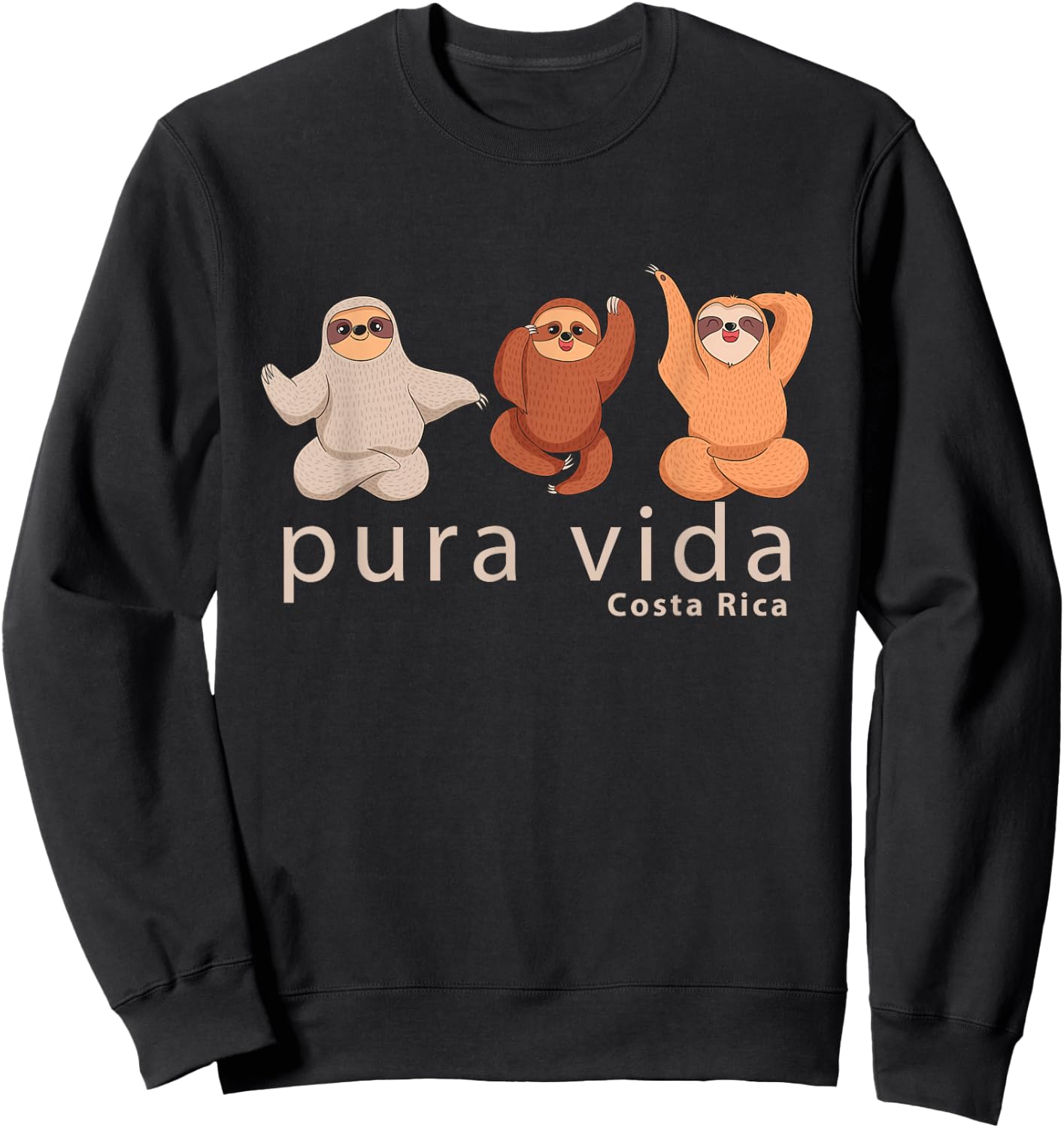 Costa Rica Sloth T Shirt Sweatshirt - Sweatshirt | Black