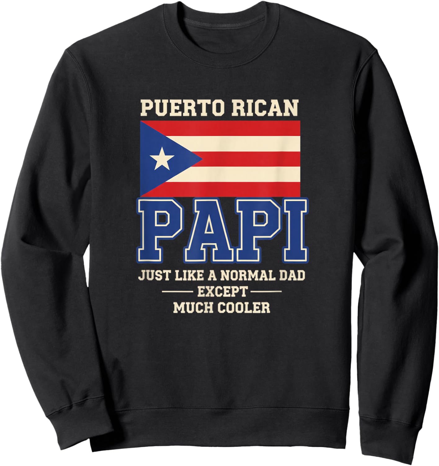 Puerto Rican Papi Just Like A Normal Dad Except Much Cooler Sweatshirt - Sweatshirt | Black