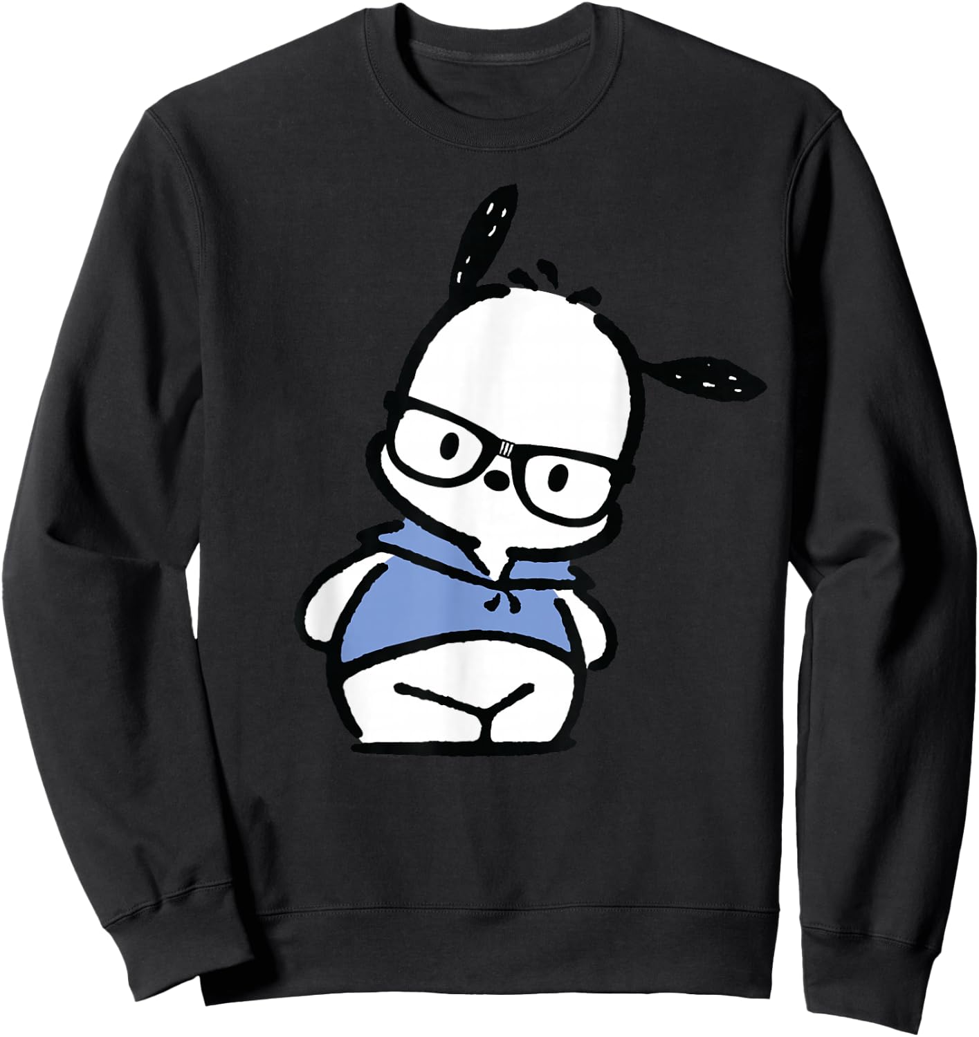 Pochacco Nerd Glasses Sweatshirt - Sweatshirt | Black