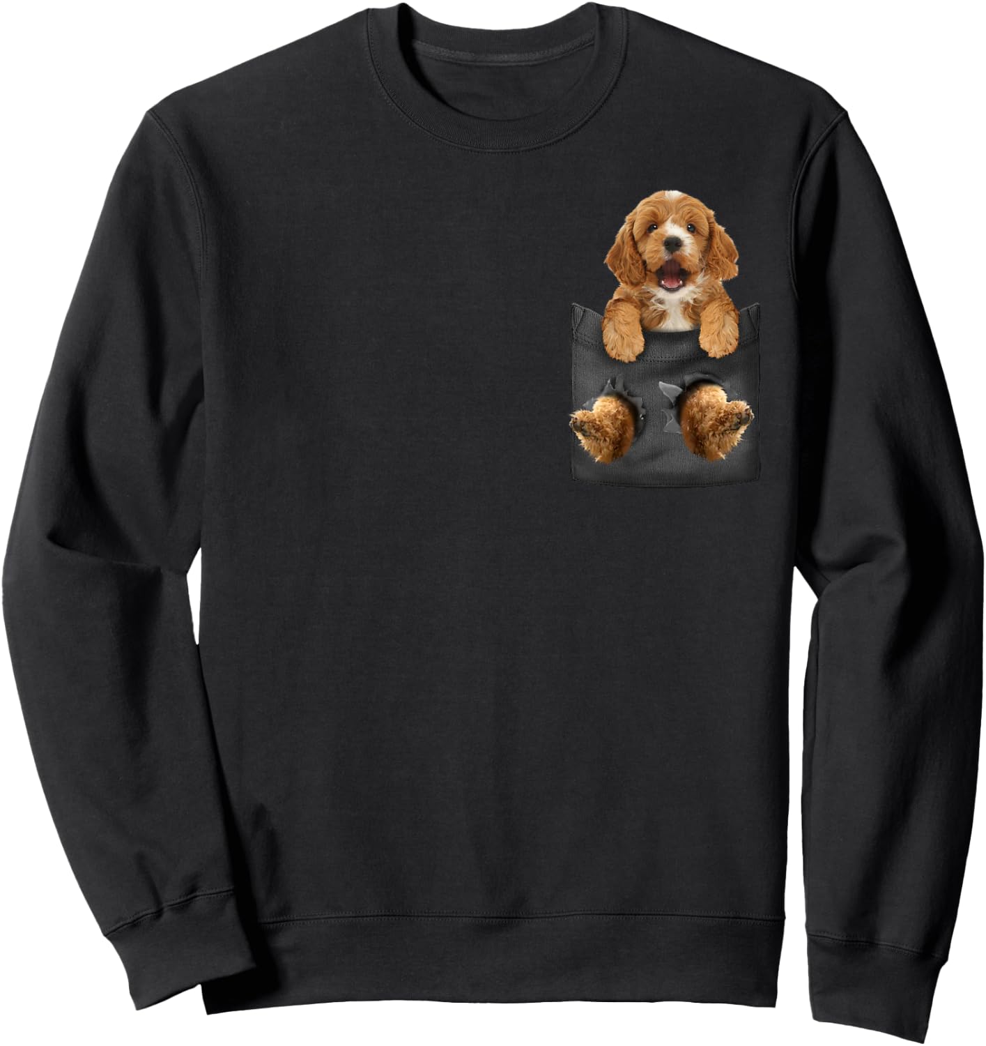 Cockapoo in Pocket Dog Girls Shirt Sweatshirt - Sweatshirt | Black